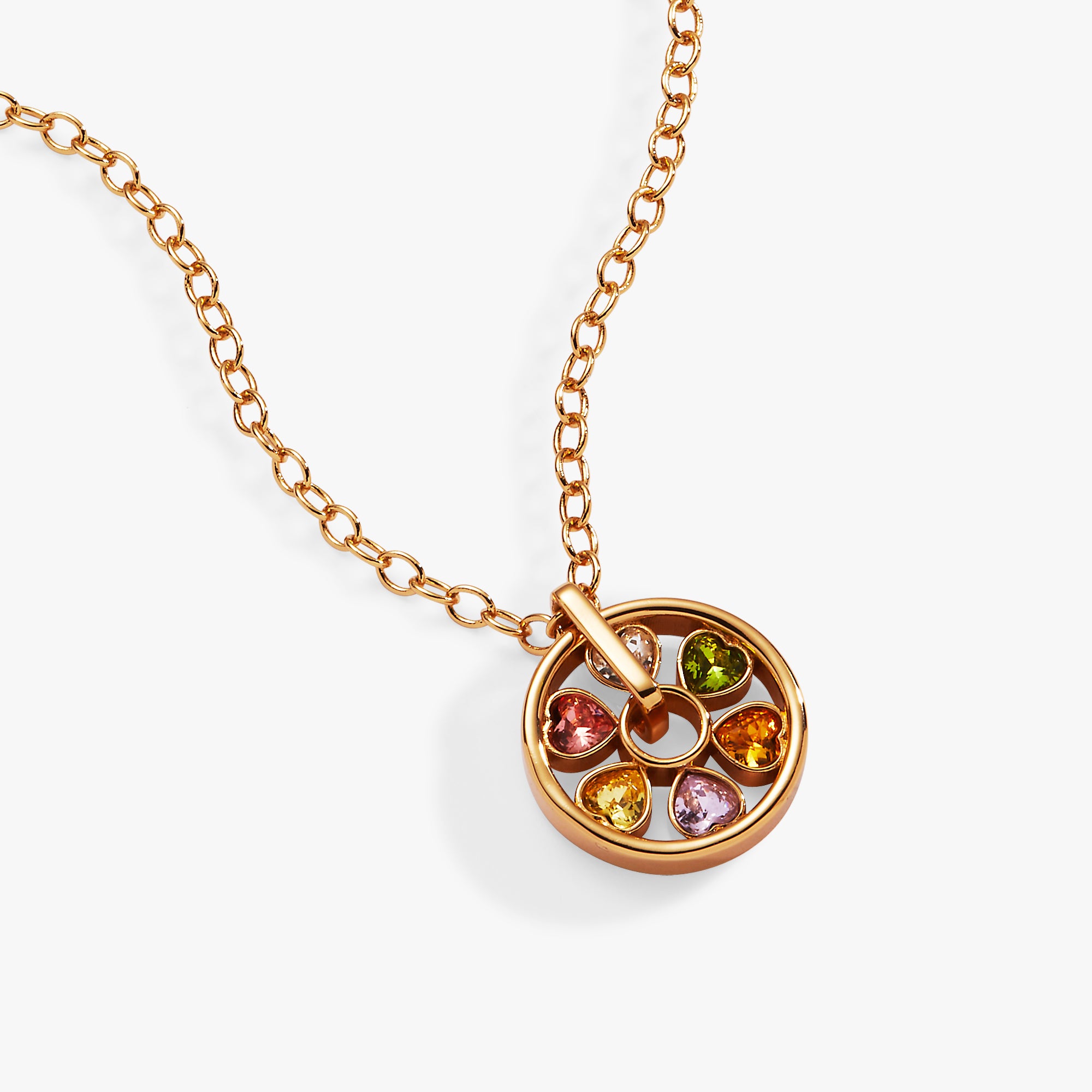 Heart Crystal Wheel Pendant Necklace for Women - Elegant Jewelry Gift for Valentine's Day, Anniversary & Special Occasions | Perfect for Date Night, Party & Everyday Wear