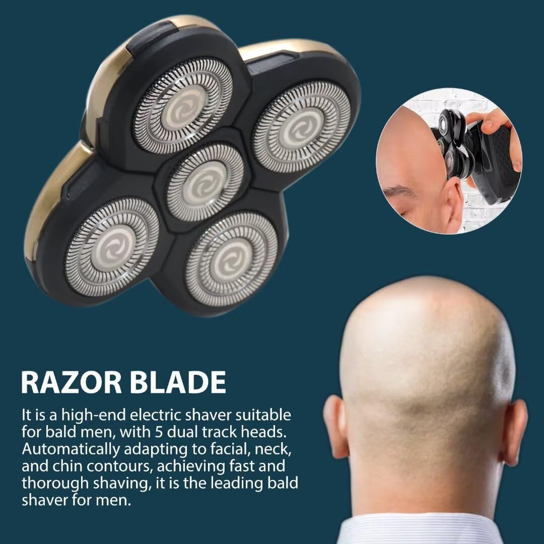 5D Replacement Shaving Heads Blades for Men's Electric Razors - Barber Salon Shaver Accessories - Smooth & Comfortable Shaving for Daily Grooming & Professional Use