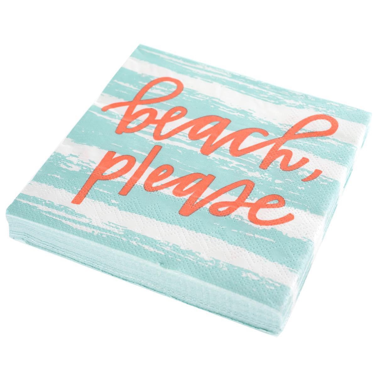 Graphique Cocktail Party Napkins - Decorative Paper Napkins for Beach Themed Parties, Weddings & Events - Premium Quality Disposable Drink Napkins