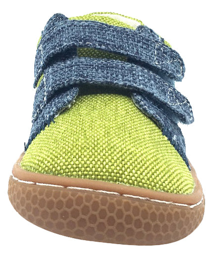 Livie & Luca Boys' Hayes Lime Green Casual Sneakers - Natural Textile Hook & Loop Strap Shoes for Toddlers - Perfect for Playdates, Preschool & Everyday Wear