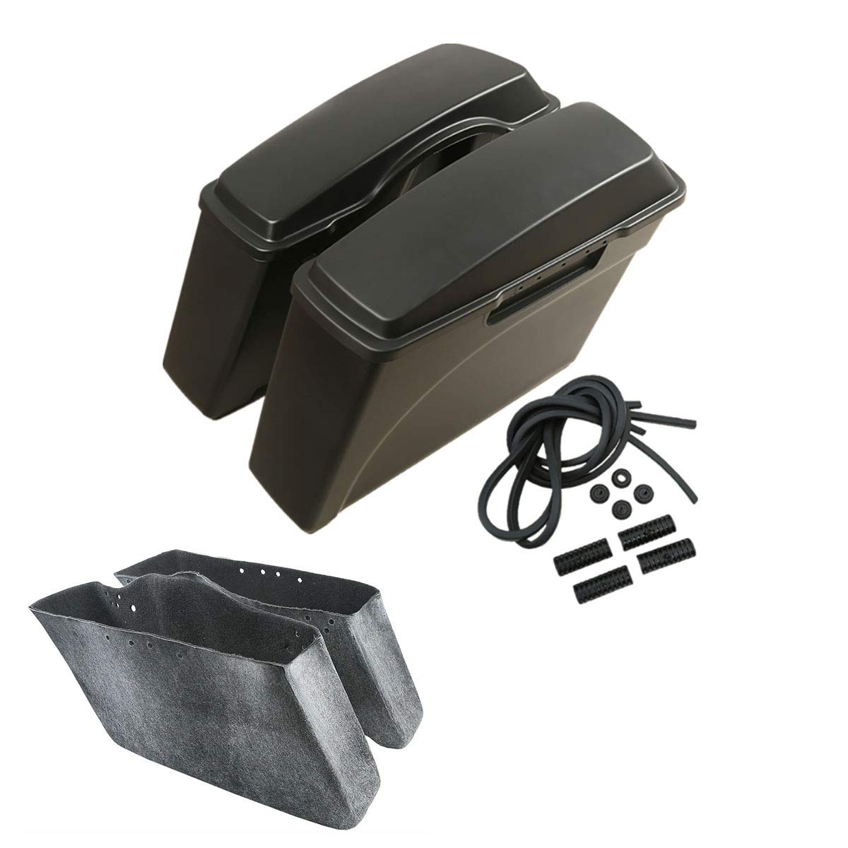 Premium TCMT Hard Saddle Bags with Lockable Lid for Harley Touring Models (CVO Road Glide, Road King, Street Glide, Electra Glide Ultra Classic 1994-2013) - Durable Motorcycle Luggage for Long Rides & Road Trips