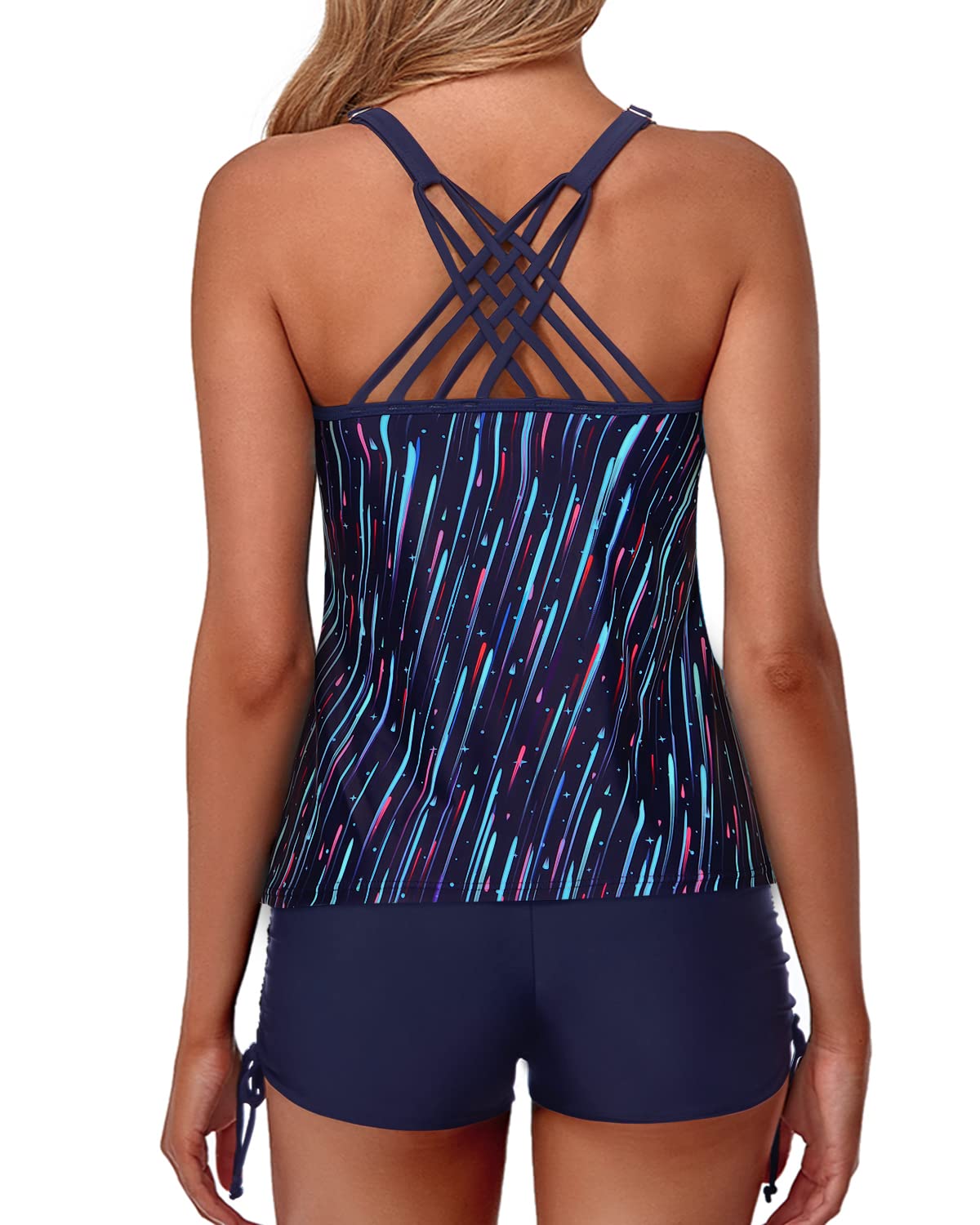 Yonique Women's Tankini Swimsuit Two Piece Bathing Suit with Tummy Control Shorts - Perfect for Beach, Pool & Summer Vacation Swimwear