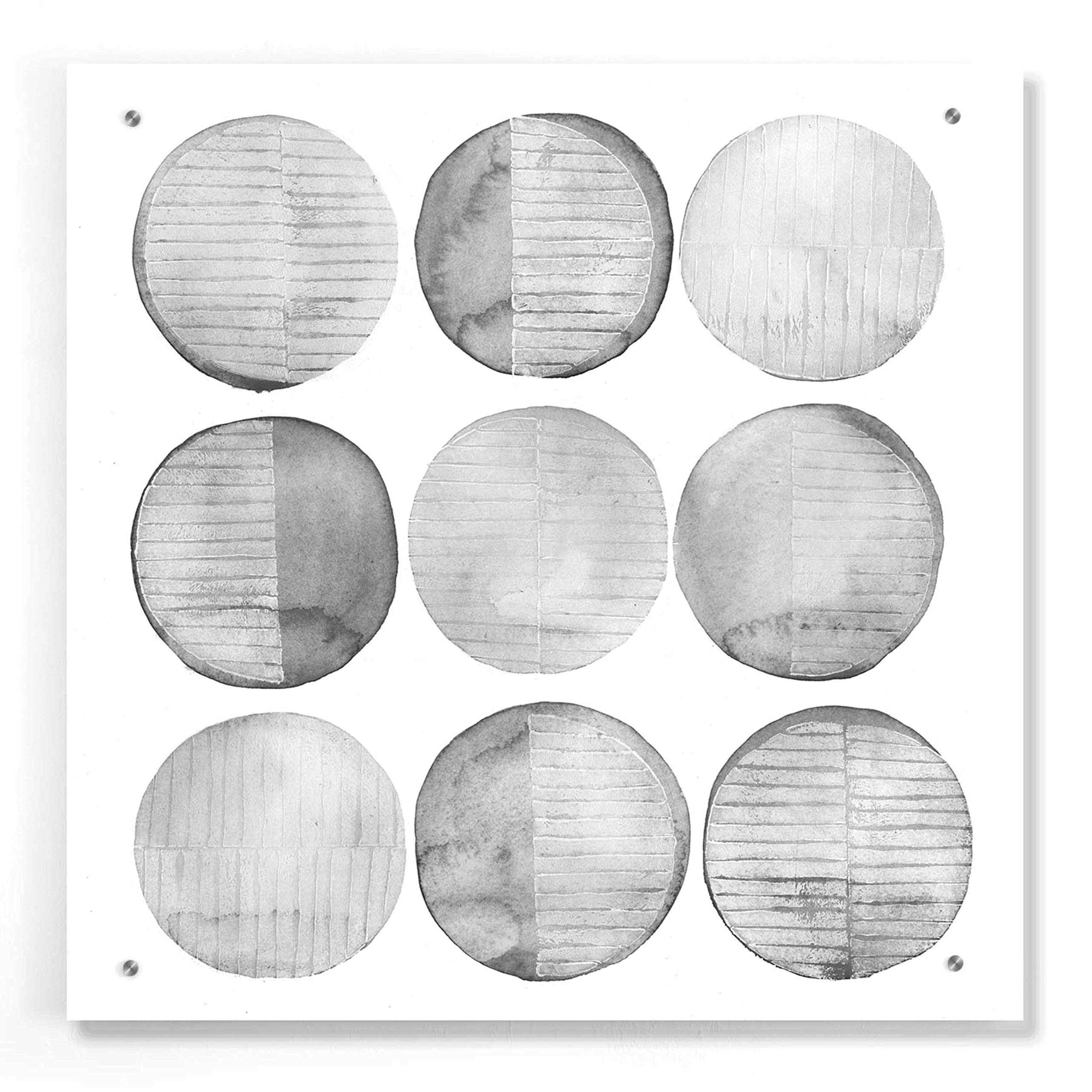 Grace Popp Soft Circles I Abstract Acrylic Glass Wall Art - 24x24 Inch Modern Home Decor for Living Room, Bedroom & Office
