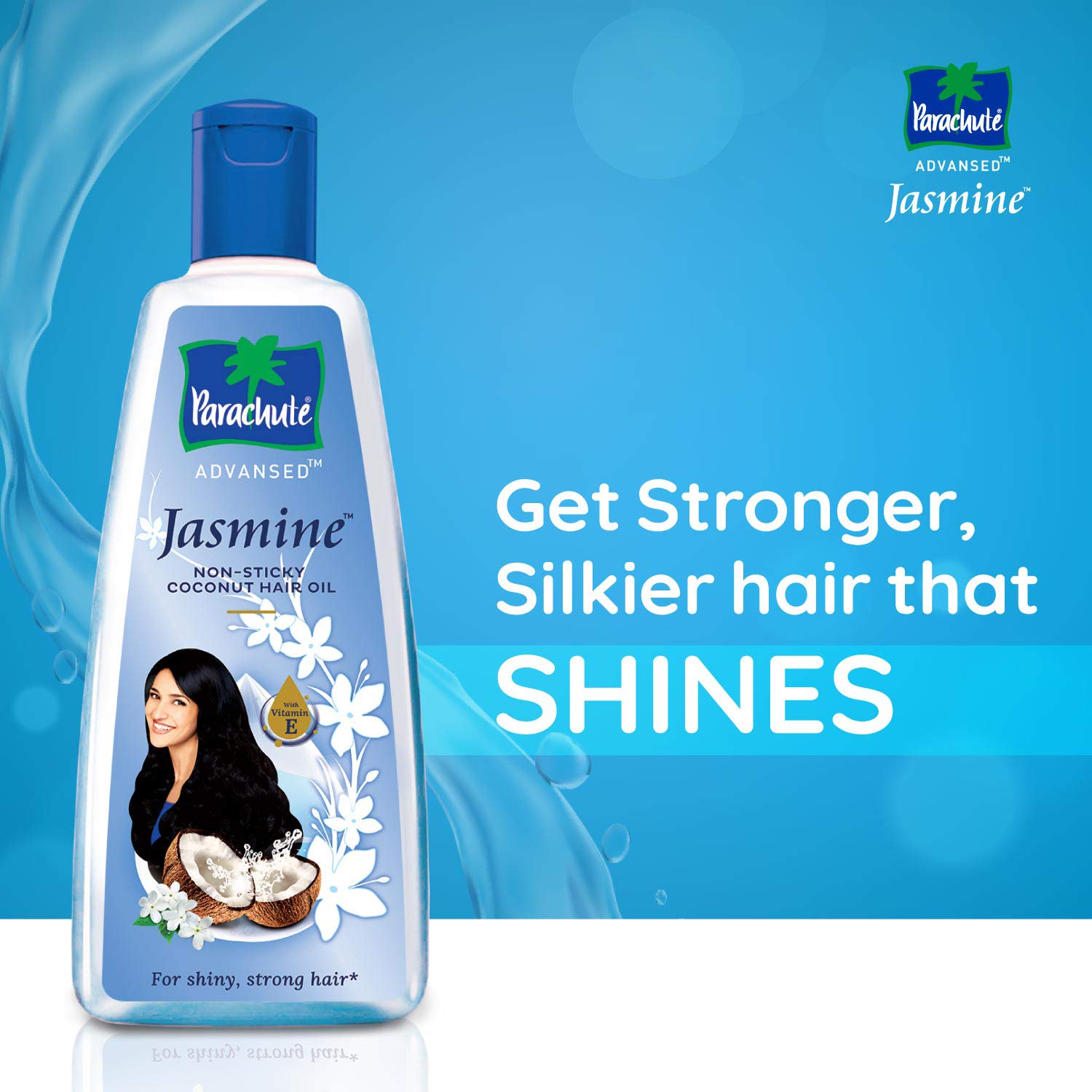 Parachute Advanced Jasmine & Coconut Hair Oil - Non Sticky, 500ml (Pack of 2) for Hair Growth, Moisturizing & Scalp Care | Perfect for Daily Hair Treatment & Styling