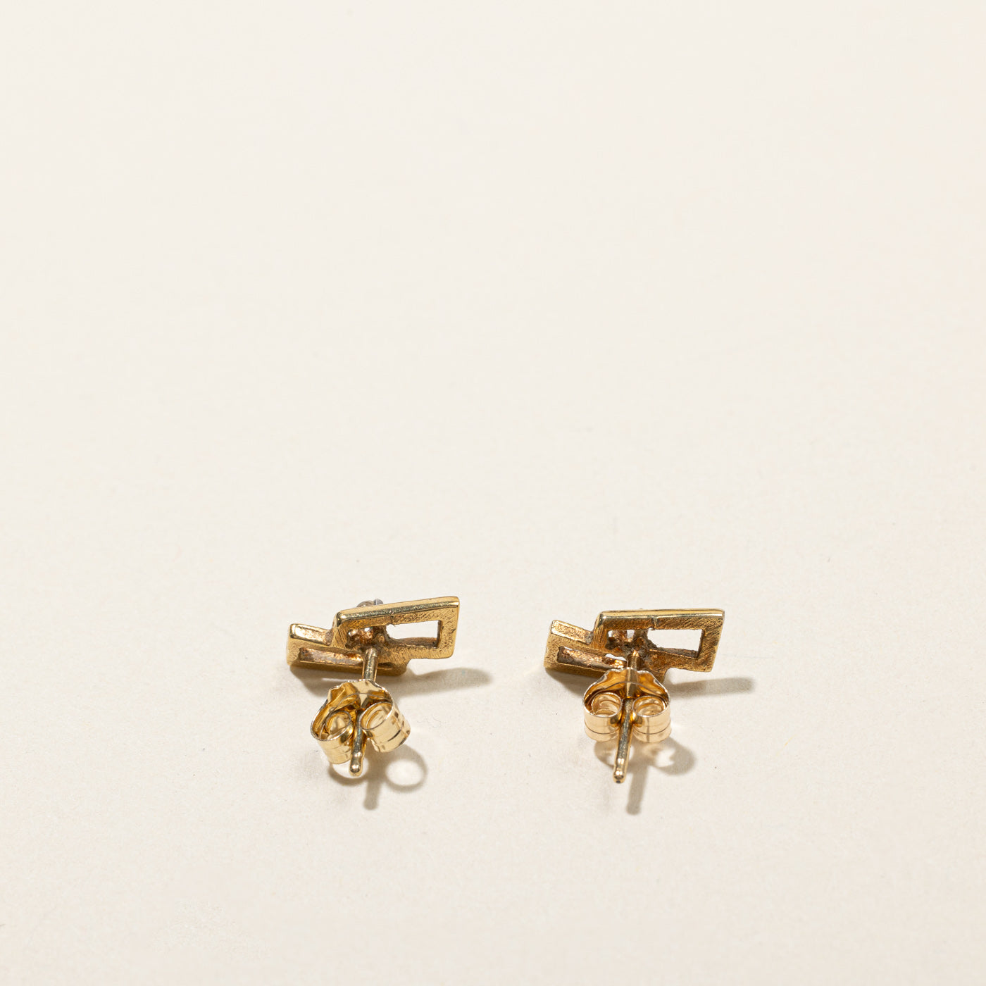0.02ctw Diamond Textured Stud Earrings for Women - Hypoallergenic 14K Gold Plated Earrings for Daily Wear, Gift Giving & Special Occasions