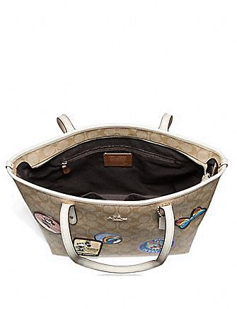 Coach Disney X Minnie Signature Patches City Zip Tote Bag - Stylish Crossbody Handbag for Women | Perfect for Work, Travel & Shopping