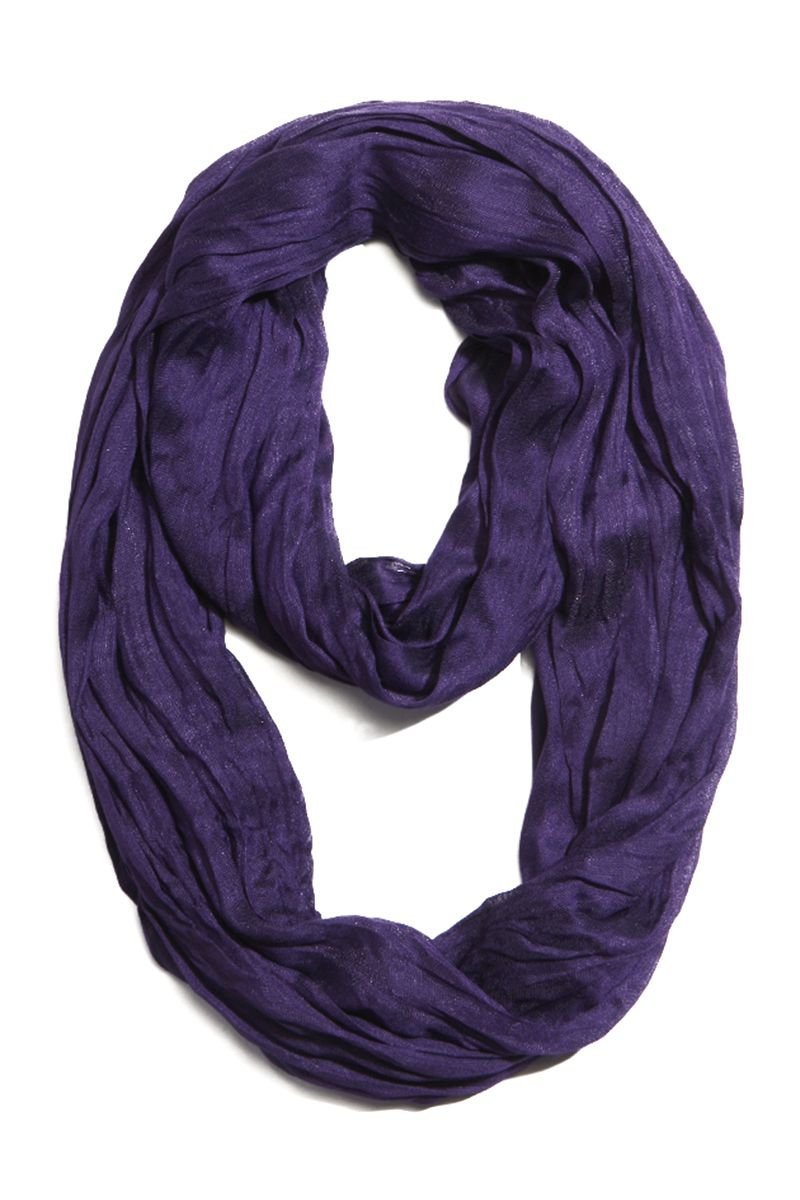 Plum Feathers Lightweight Silky Scrunch Infinity Loop Silk Blend Scarf - Perfect for Women's Fashion, Office Wear & Winter Accessories