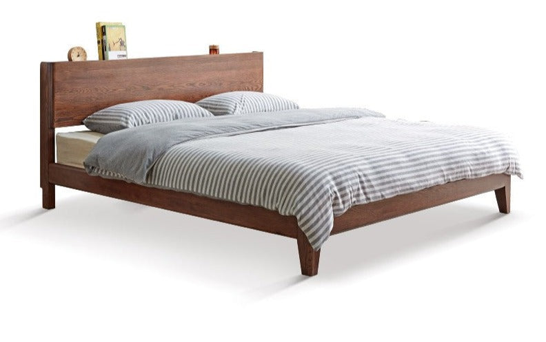 Solid Oak Wood LED Bed Frame with Built-in Lighting - Perfect for Modern Bedrooms, Guest Rooms, and Cozy Home Decor