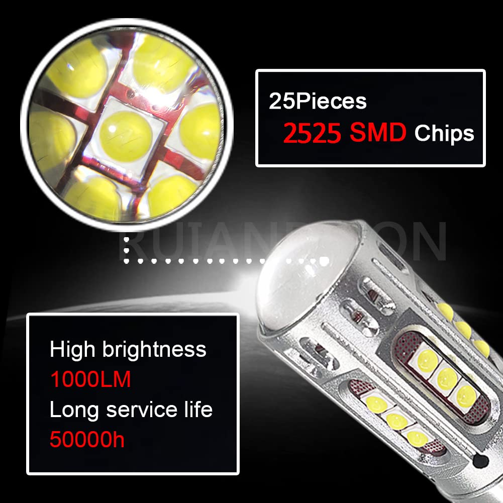 Ruiandsion 2-Pack PS24W 5202 H16 LED Fog Light Bulbs - 6000K Cool White, Super Bright 25 SMD Chipsets, 10-30V High Power - Perfect Replacement for Fog Lights & DRL Daytime Running Lights - Ideal for Night Driving, Off-Road Adventures & Enhanced Visibility in Rainy/Foggy Conditions