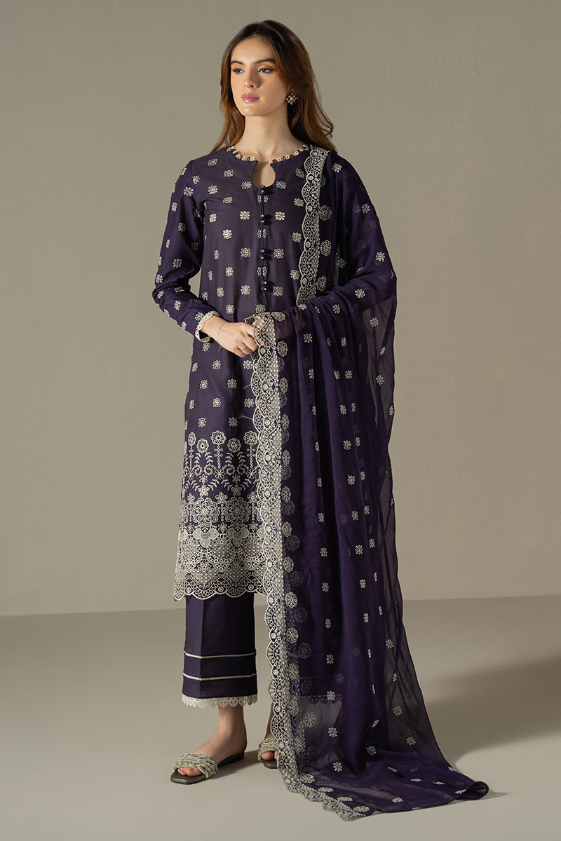INDIGO ROYAL 3-Piece Chikankari Suit Set - Hand Embroidered Cotton Kurta with Dupatta & Pants | Traditional Indian Ethnic Wear for Women | Perfect for Weddings, Festivals & Special Occasions