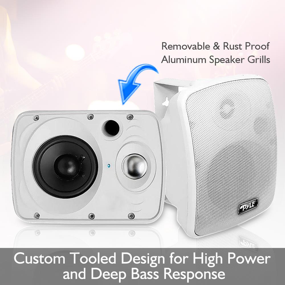 6.5 Inch Indoor Outdoor Wall Mount Speakers - High-Quality Weatherproof Stereo Sound for Home Theater, Patio, Garden, and Pool Area