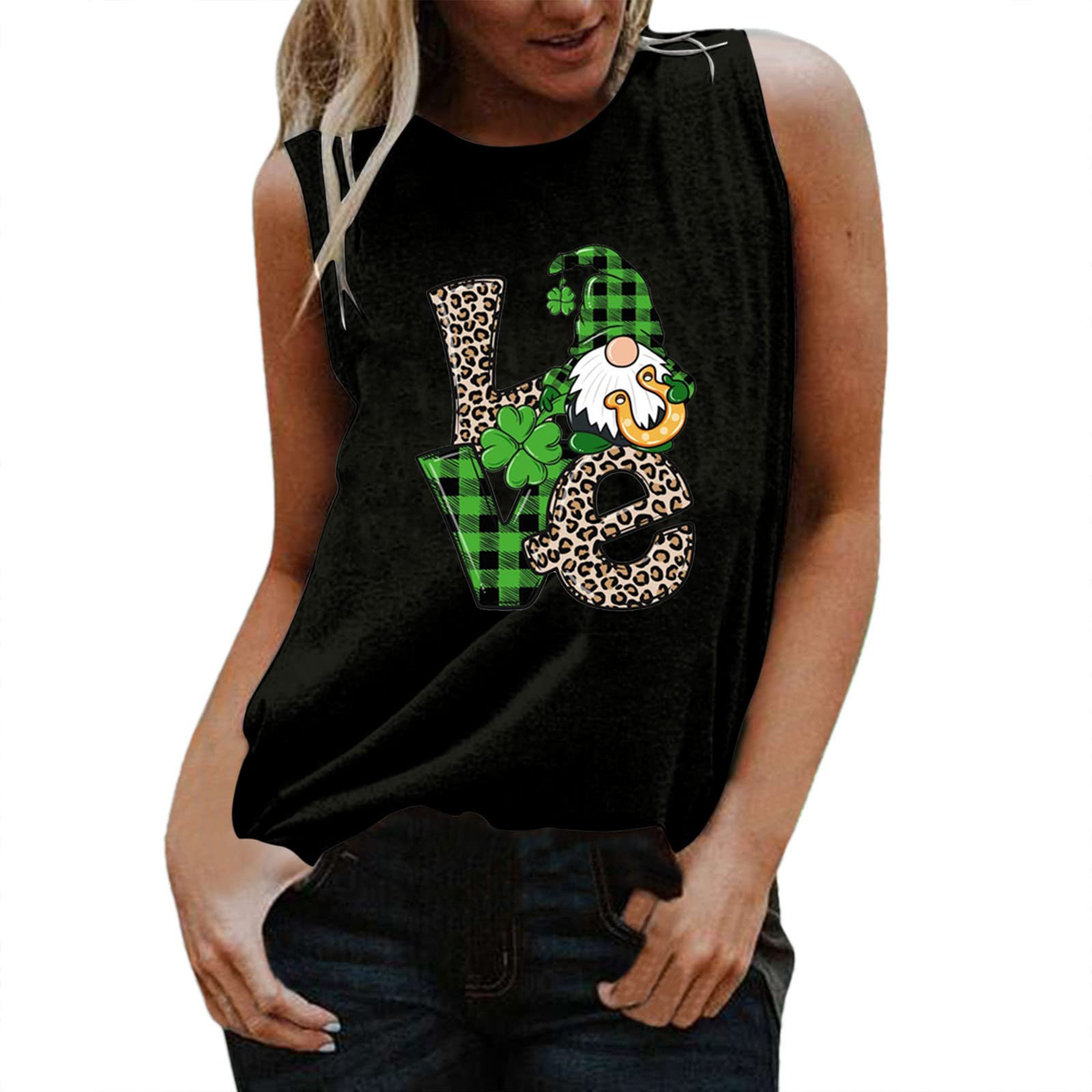 MKHSQHDG Women's St. Patrick's Day Graphic Tank Top - Sleeveless Summer Tee with Letter Print | Perfect for Parties, Festivals & Casual Outfits