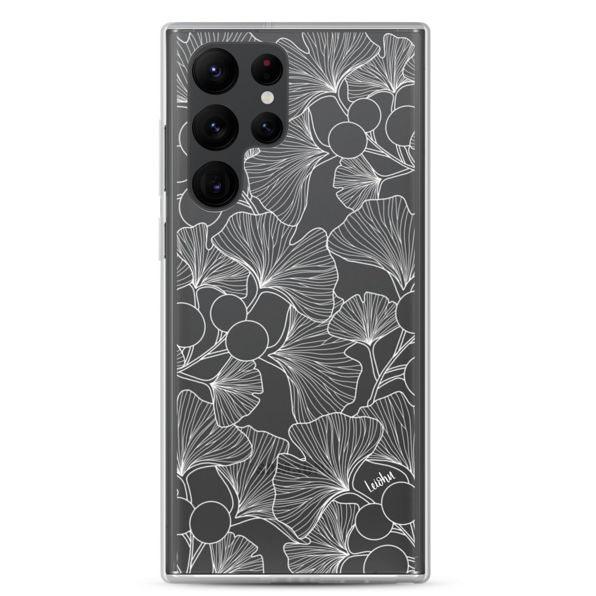 Premium Gingko Clear Case for Samsung Galaxy - Slim Protective Phone Cover for Everyday Use, Travel & Work