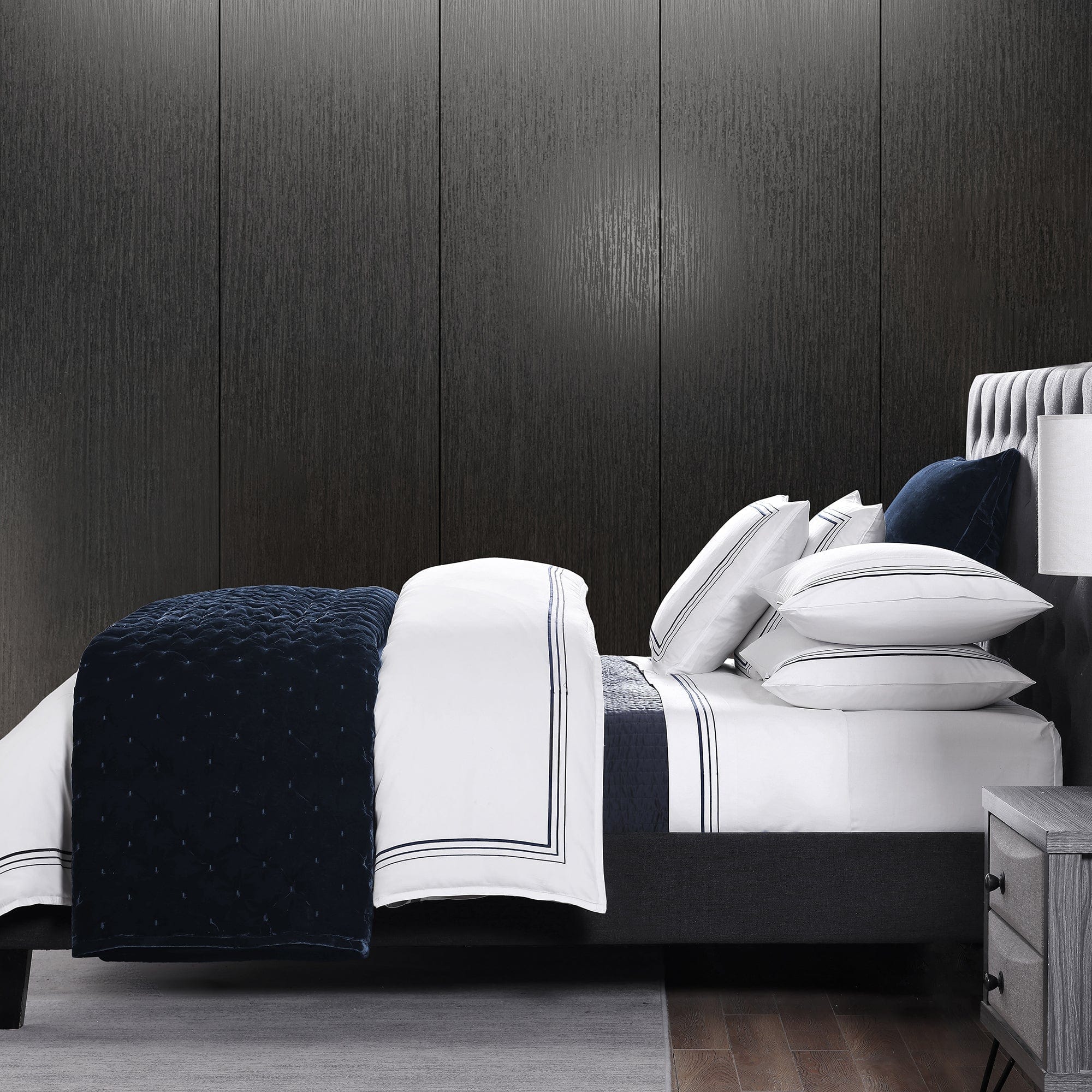Stella Faux Silk Velvet Pintuck Quilt - Luxury Bedding Set for Queen Size Bed - Perfect for Modern Bedroom Decor & Cozy Winter Nights