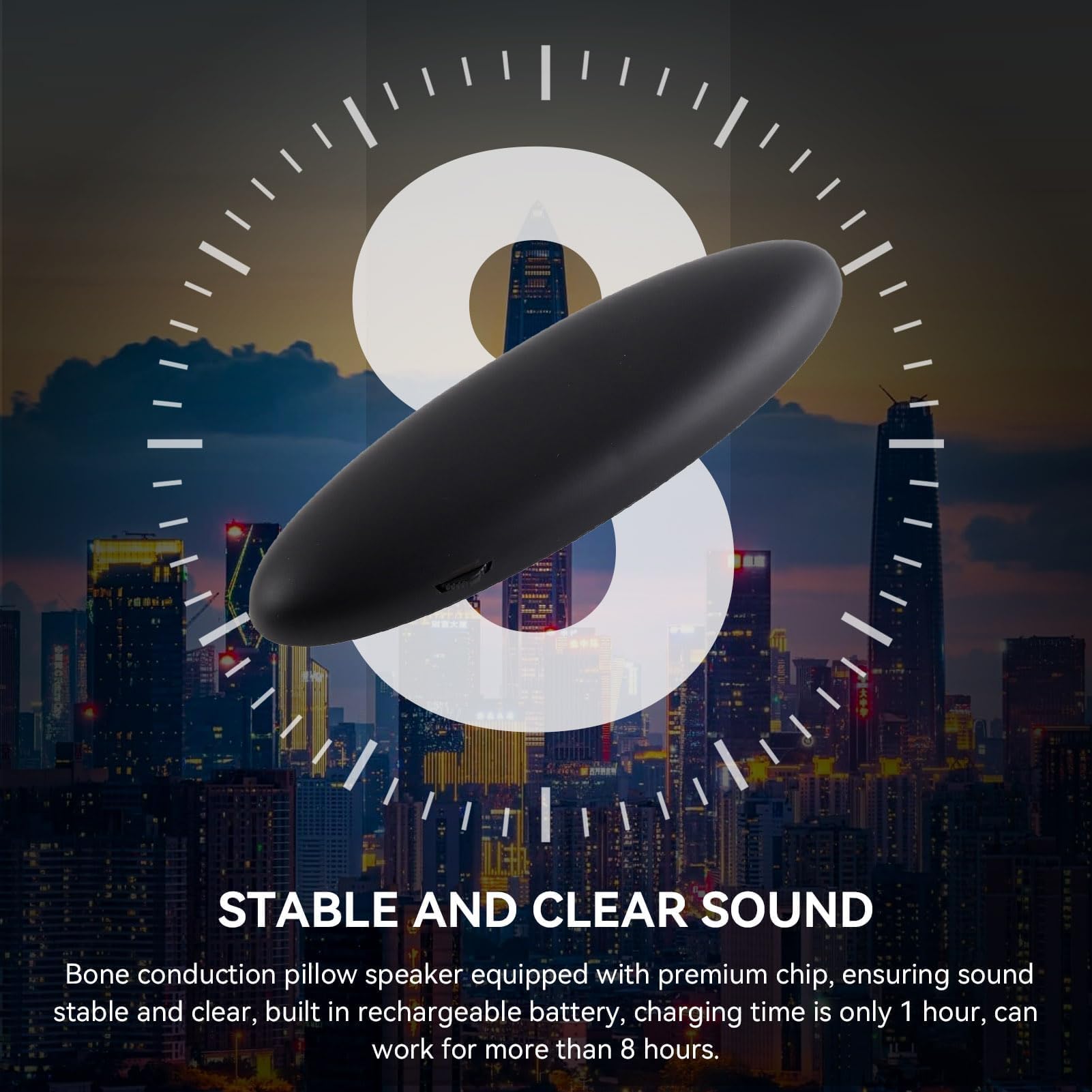 Cyrank Bone Conduction Pillow Speaker - Wireless Bluetooth Sleep Headphones with Stereo Bass for Deep Sleeping | Perfect for Nighttime Relaxation, Meditation & Insomnia Relief