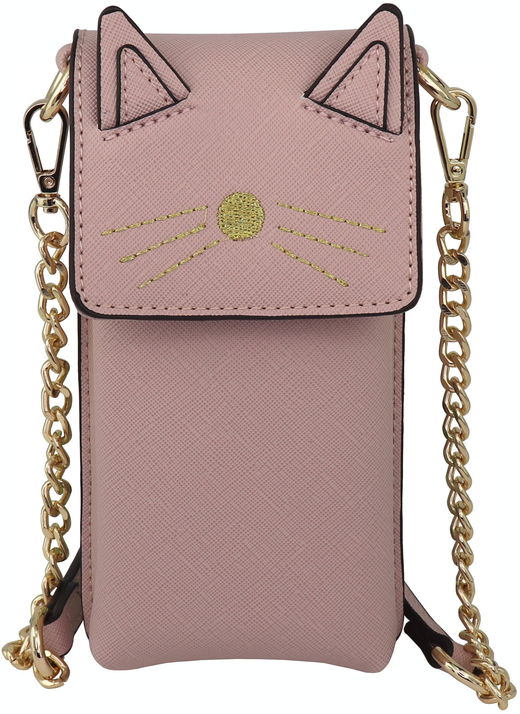 B BRENTANO Vegan Saffiano Leather Cat Crossbody Phone Purse for Women - Stylish Small Shoulder Bag for iPhone, Wallet & Essentials - Perfect for Work, Travel & Daily Use