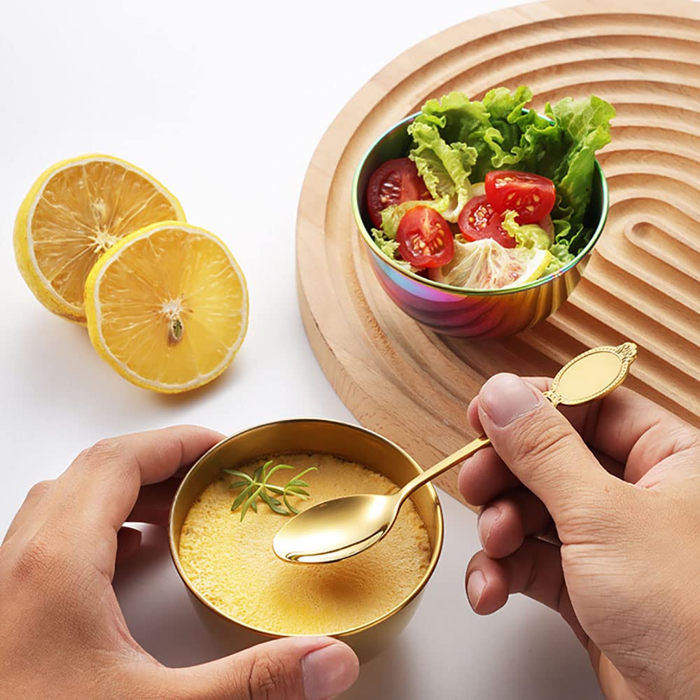 Premium 8-Pack Stainless Steel Mini Sauce Bowls - 3.35 Inch Gold Dessert Cups for Ice Cream, Sushi, Dipping Sauces & Seasonings | Perfect for Kitchen, Party Serving & Individual Portion Control