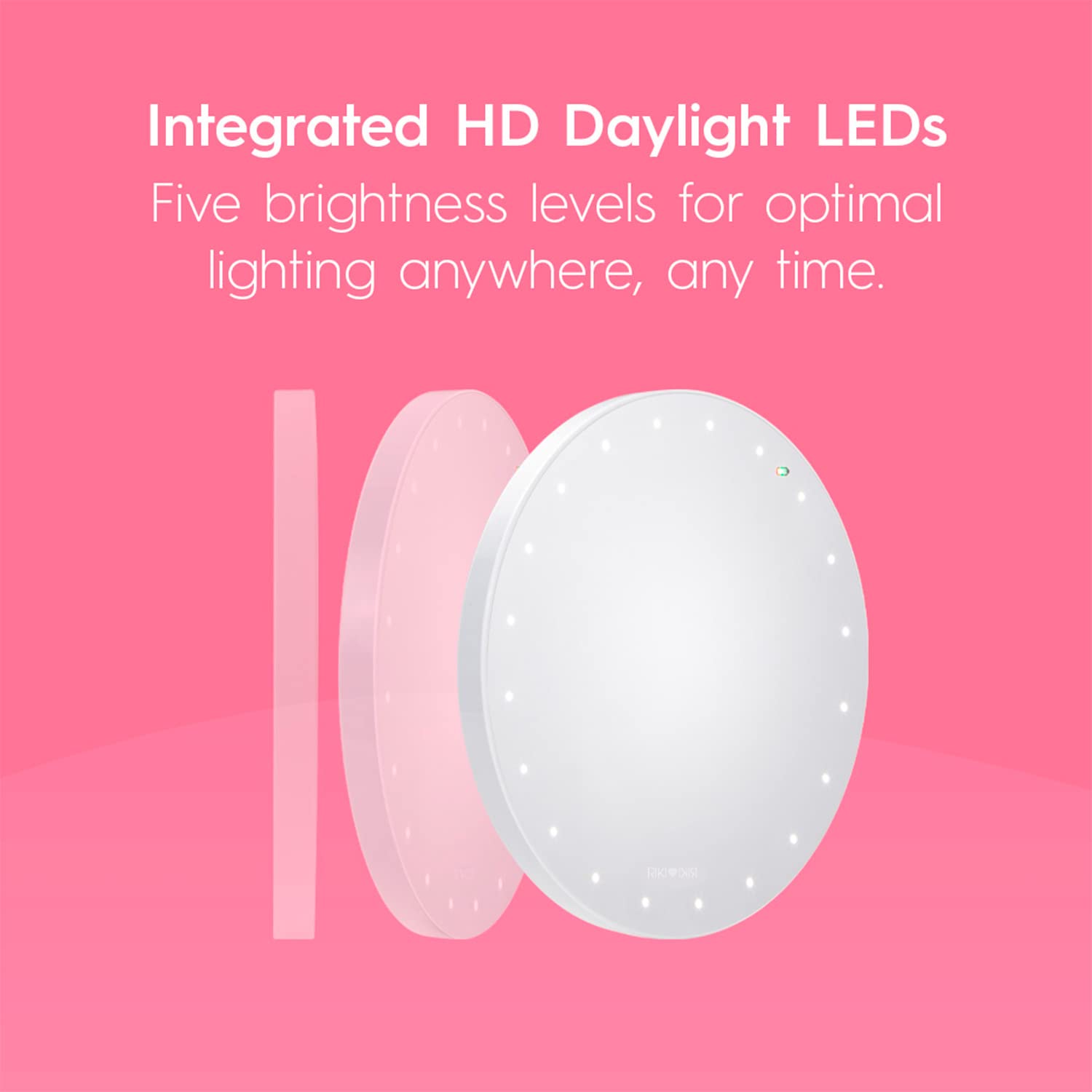 RIKI LOVES RIKI GLAMCOR Fogless Shower Mirror with LED Lights - Heated Anti-Fog Glass, Magnetic Mount, Rechargeable Battery - Perfect for Shaving & Skincare in Bathroom