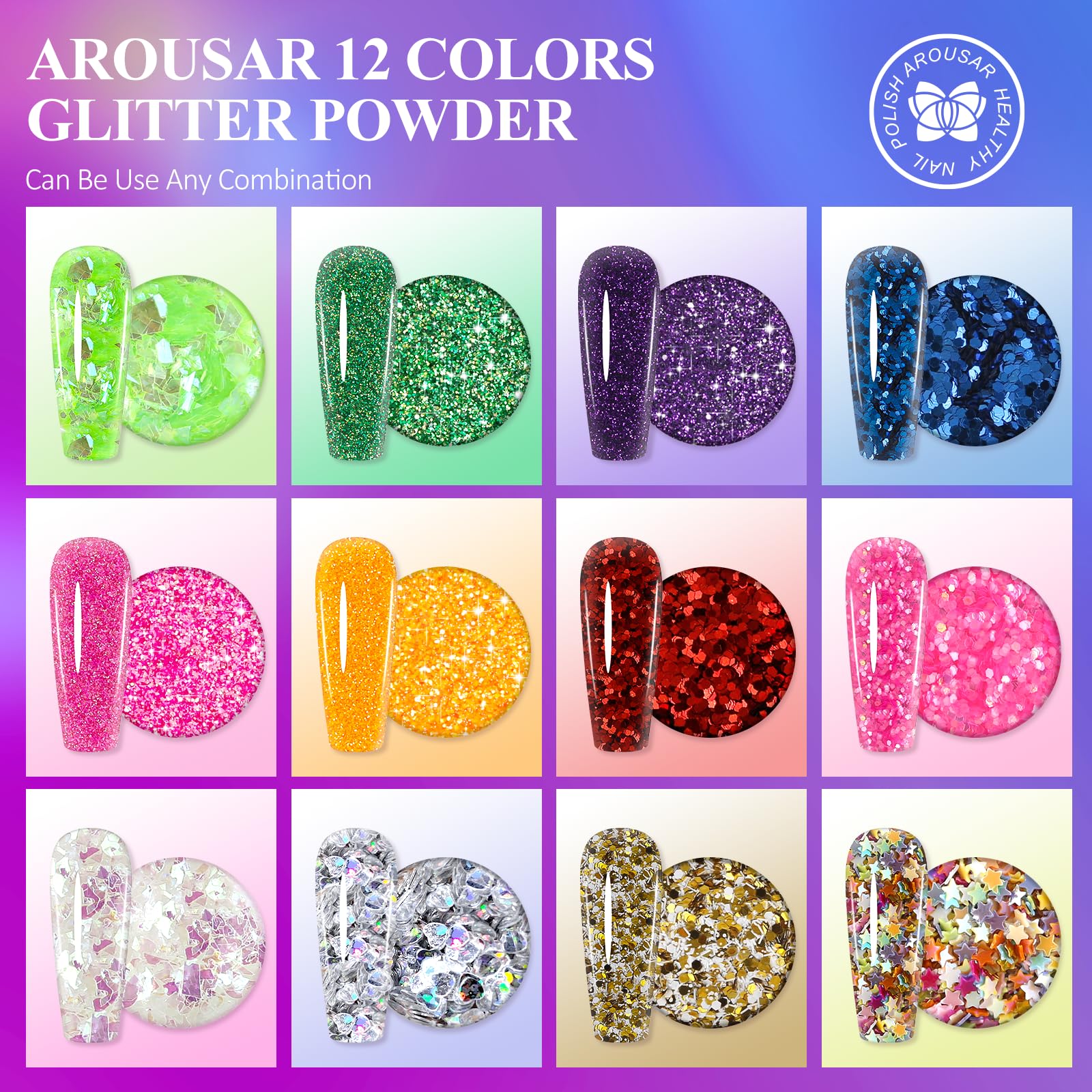 Arousar Nail Extension Gel Kit - 15ml x 4 Bottles (Sparkling Silver) with Anti-Slip Base & Top Coat, UV/LED Lamp & Nail Drill for Salon & DIY Manicure - Perfect for Beginners & Professionals | At-Home Nails, Salon Services, Party Glam Looks