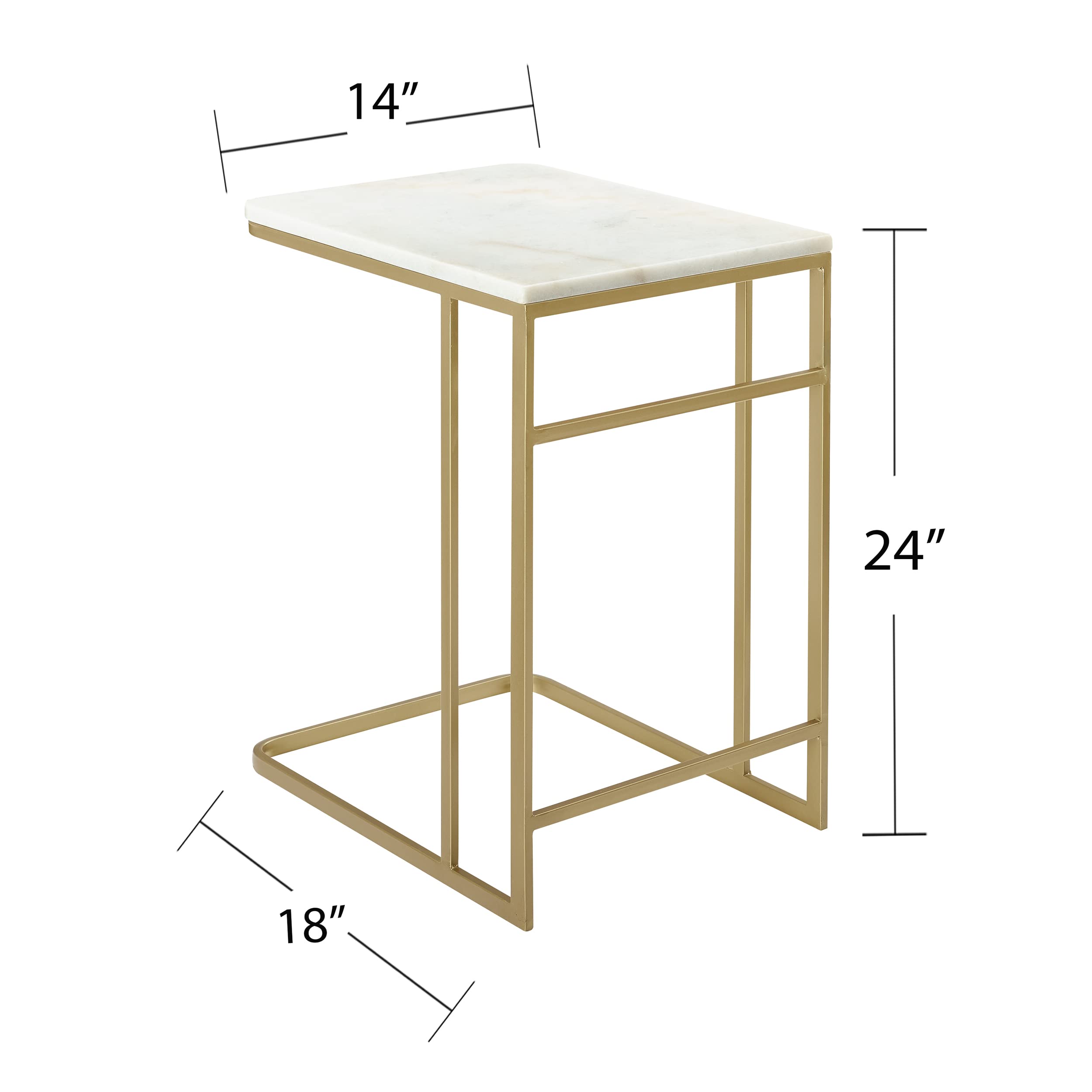 SEI Furniture Fallon Marble Coffee Table with Gold Metal Base - Modern Living Room Accent Table for Small Spaces, Home Decor & Entertaining