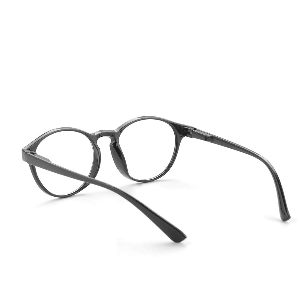 Blue Light Blocking Reading Glasses - Retro Round Frame Magnifying Eyewear for Men & Women (+4.00 Strength) - Perfect for Computer Work, Reading & Screen Time