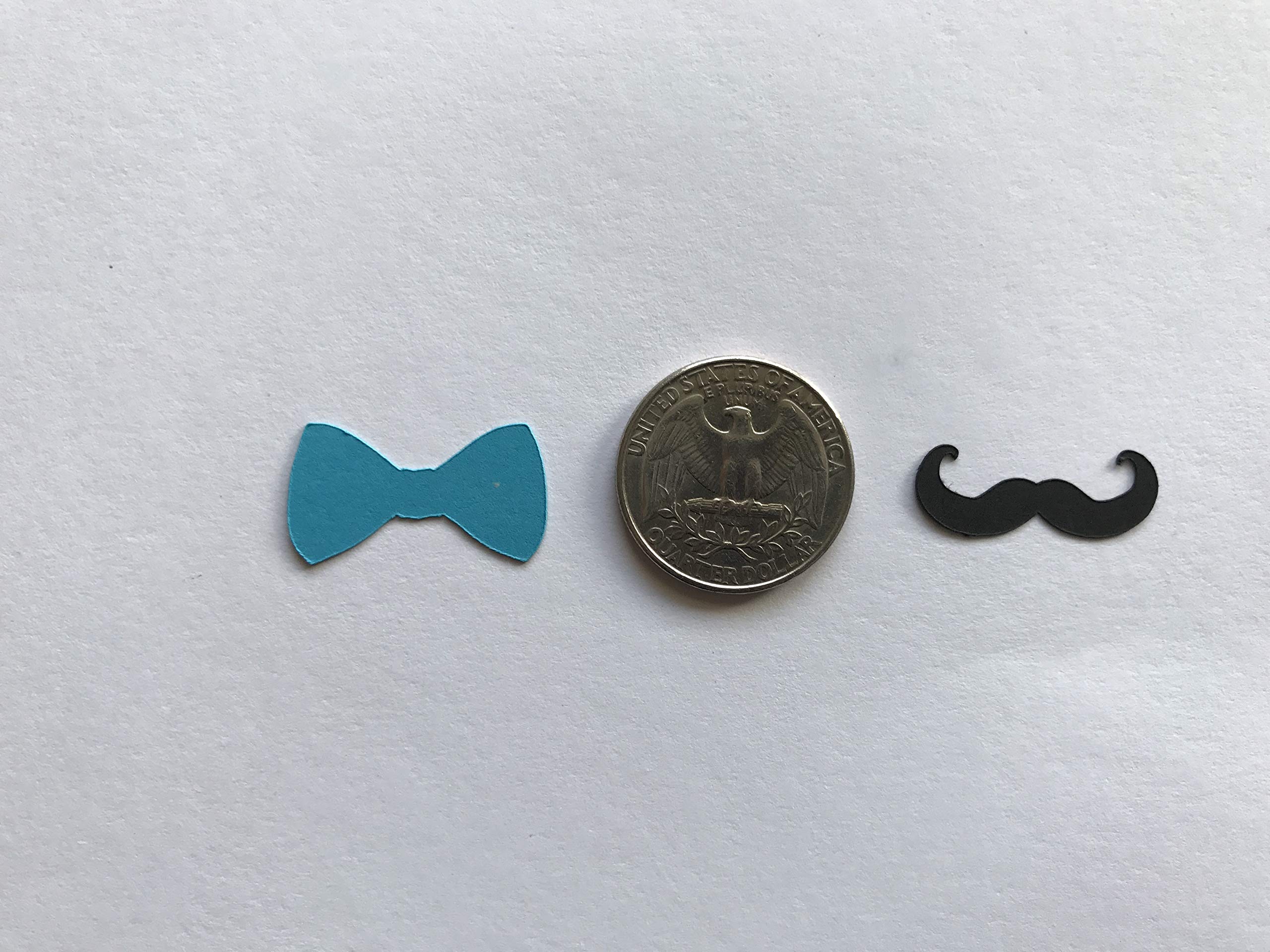 Blue and Black Little Man Confetti Decorations - Bow Tie & Mustache Confetti for Baby Showers - 200-Piece Set for Boy's First Birthday, Gender Reveal Parties & Nursery Decor