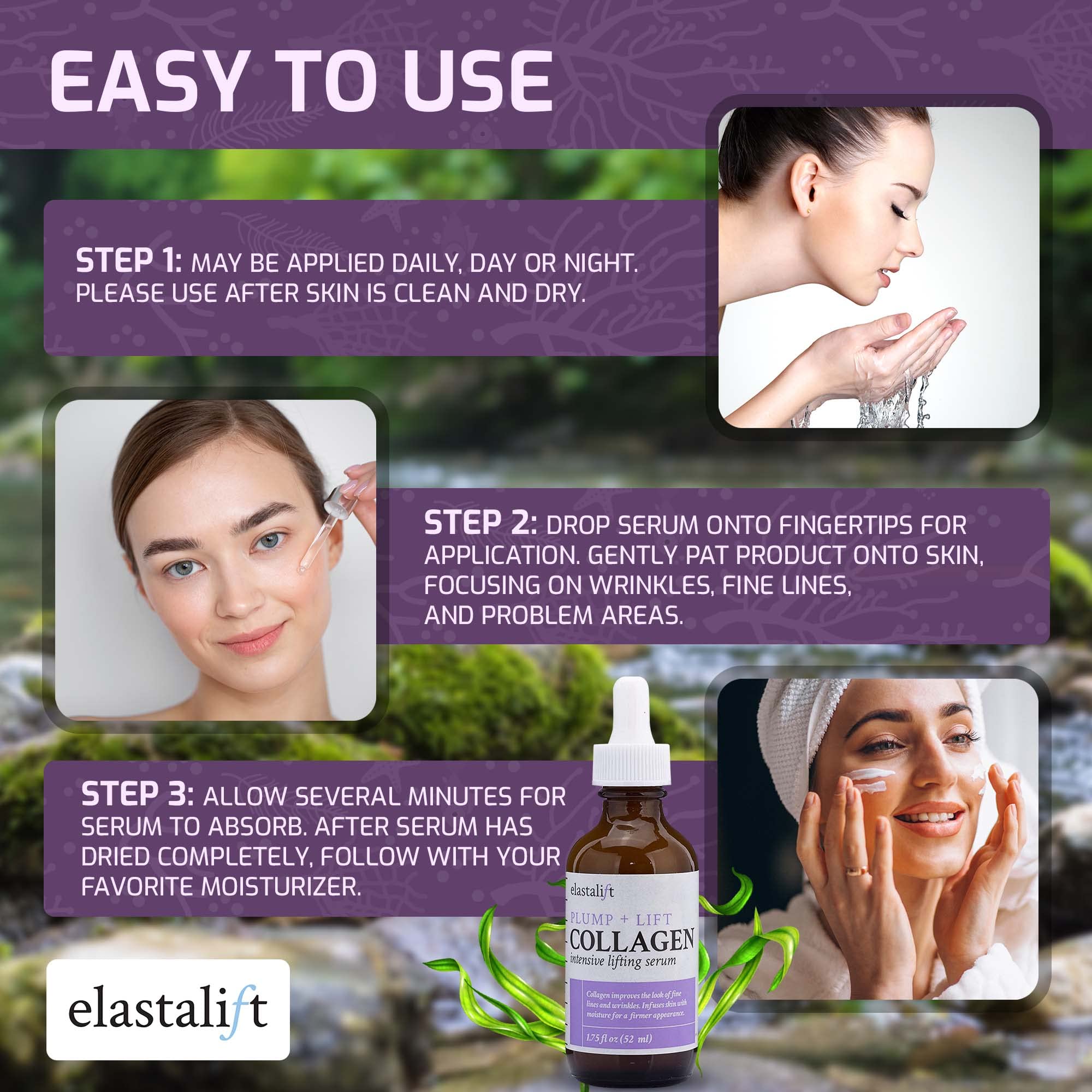 Elastalift Collagen Serum & Body Cream Set - Anti-Aging Face Moisturizer & Skin Tightening Lotion for Sagging Skin - Lift, Plump & Firm Skin Care Bundle (2PC) | Perfect for Daily Skincare Routine & Nighttime Hydration