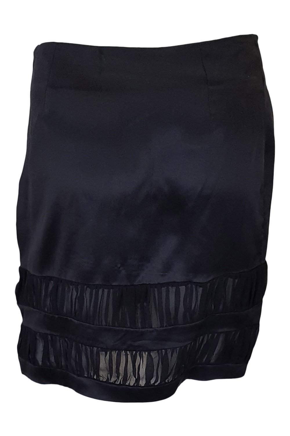 ELOISE ROSE Monaco Black Silk Mini Skirt - Size 36 | Elegant & Sexy Women's Fashion Skirt for Party, Date Night & Special Occasions