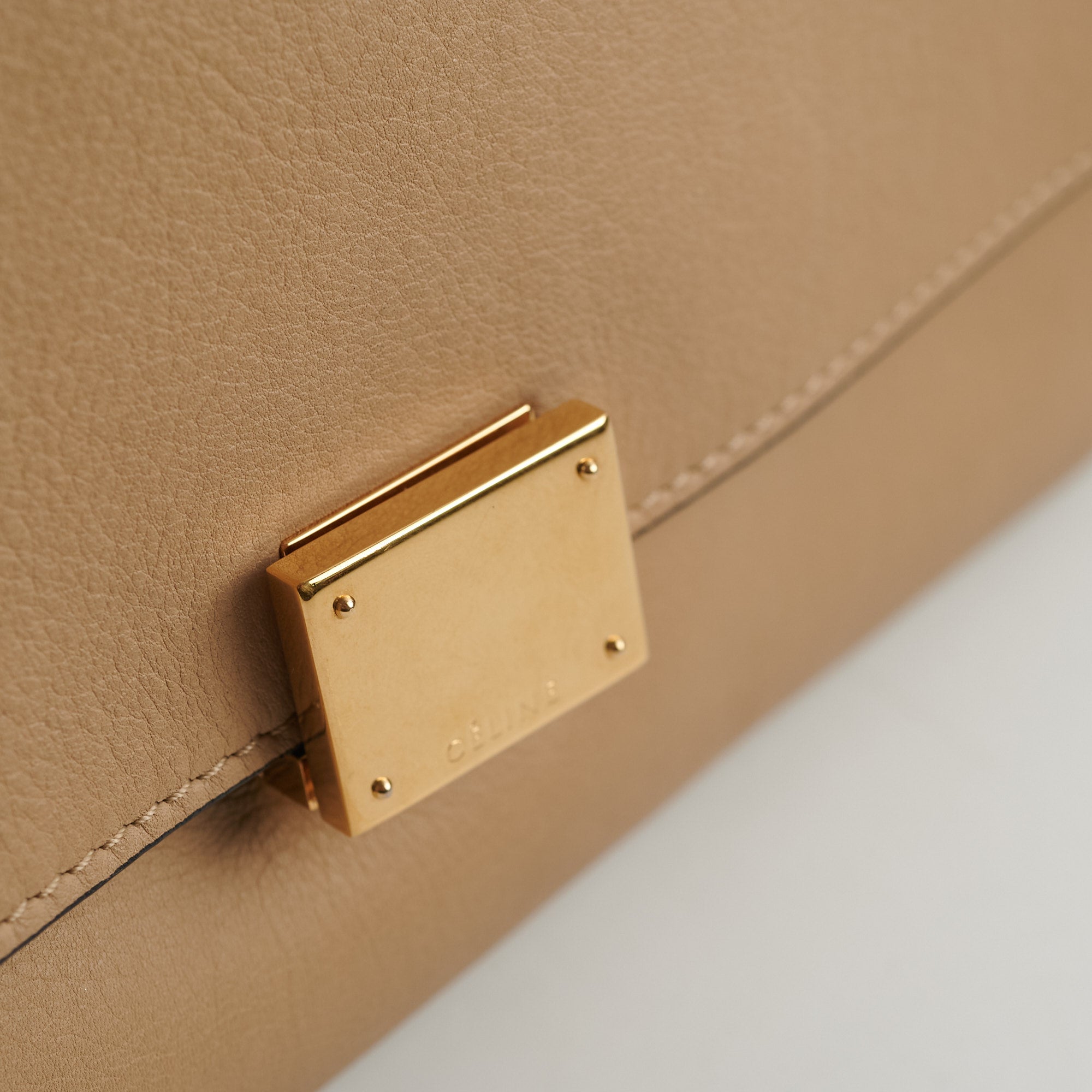 Celine Small Trapeze Bag in Beige - Luxury Leather Crossbody Handbag for Women | Perfect for Work, Travel & Everyday Use