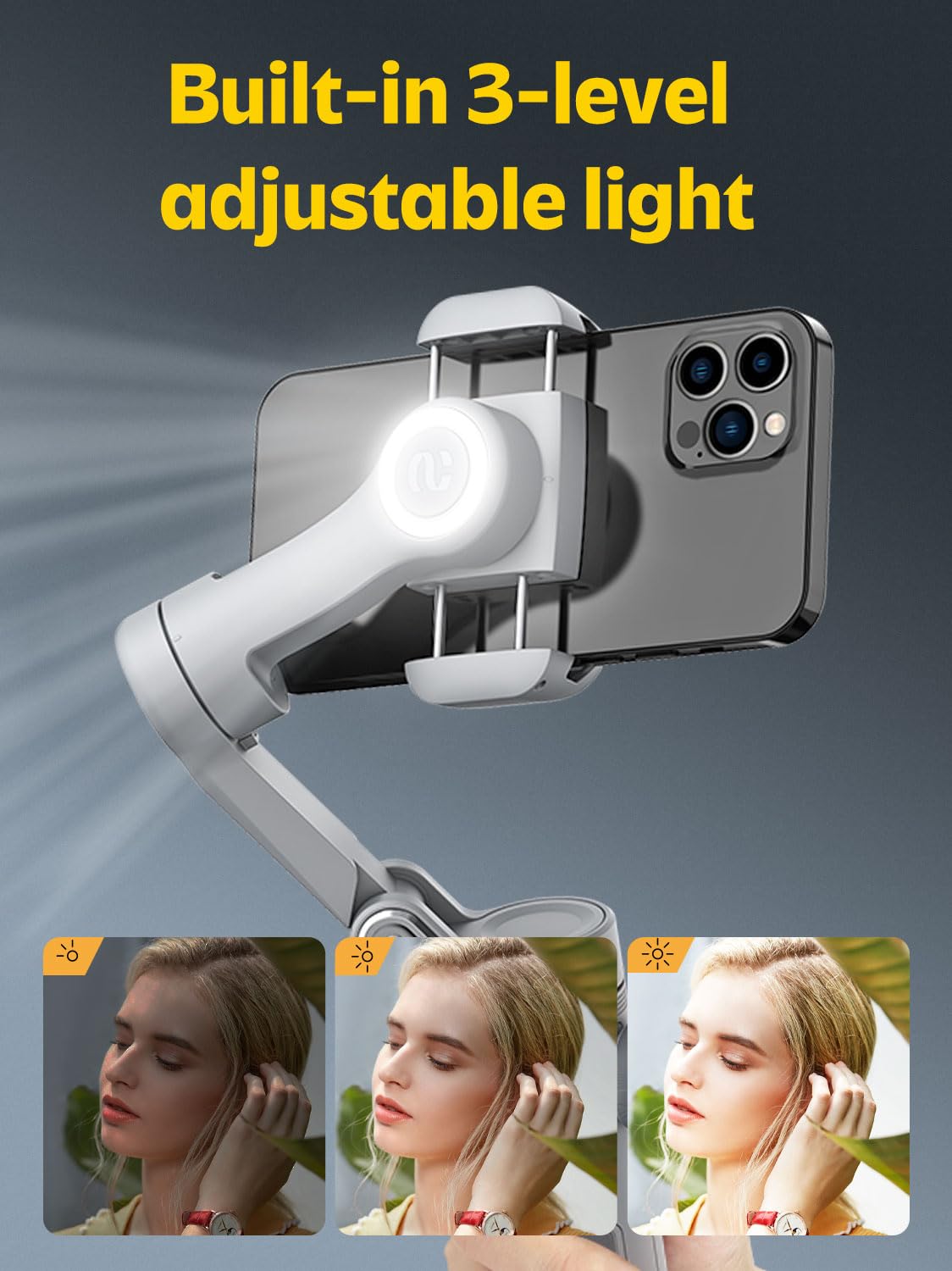 AOCHUAN Smart X Pro 3-Axis Phone Gimbal Stabilizer for iPhone 15/14/13/12 Pro Max/XS & Galaxy S23 - Professional Smartphone Stabilizer with Wireless Charging, OLED Display & LED Light - Perfect for Vlogging, Live Streaming & Smooth Video Recording