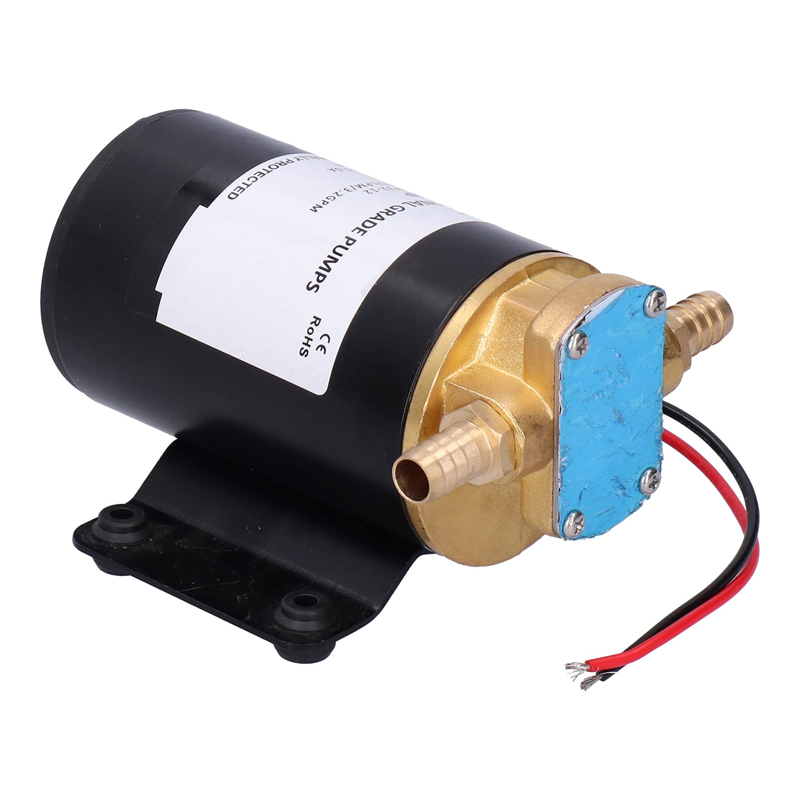 12V 12LPM 9.8ft Self-Priming Gear Pump for Water, Fuel, Oil Transfer - Ideal for Marine, RV, and Industrial Fluid Transfer Applications