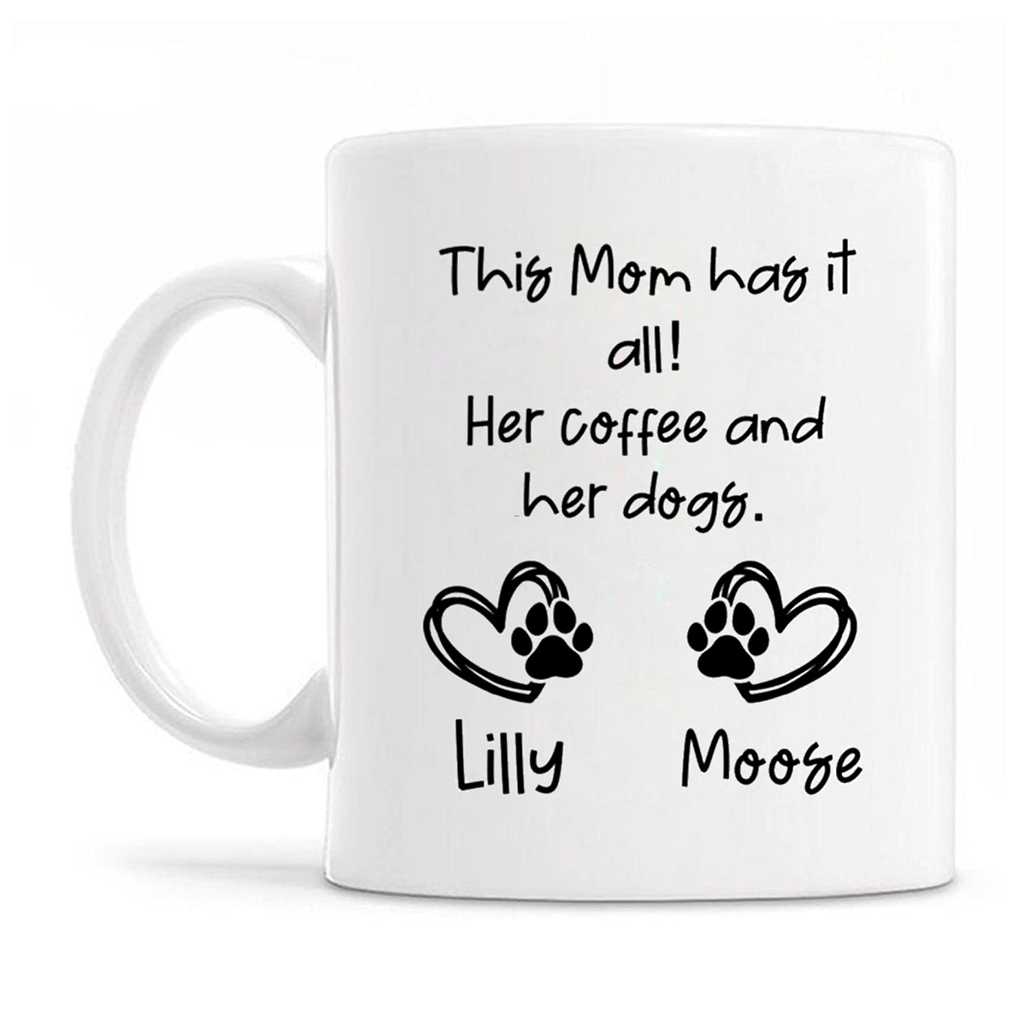 Personalized Dog Mom Mug - Custom 11oz Coffee Cup for Dog Lovers, Mother's Day Gift for Women & Dog Owners - Perfect for Coffee, Tea & Hot Chocolate at Home or Office