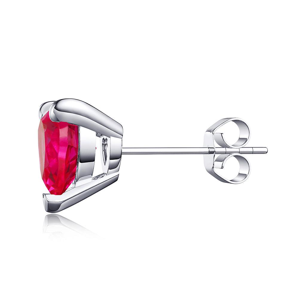 1 CT Heart Shaped Birthstone Stud Earrings - Genuine Gemstone Jewelry for Women, Perfect Gift for Anniversary, Valentine's Day & Mother's Day - Elegant Everyday Wear & Special Occasions