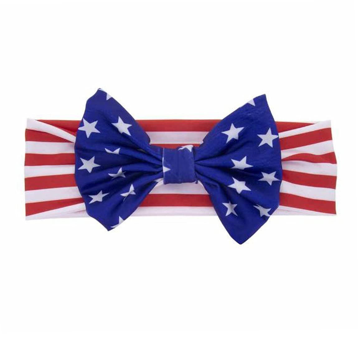 Women's Hair Band with Bow & Stripe Stars - Elastic Headband for Adults (3PCS) | 4th of July Hair Accessories | Perfect for Parties, Holidays & Everyday Wear
