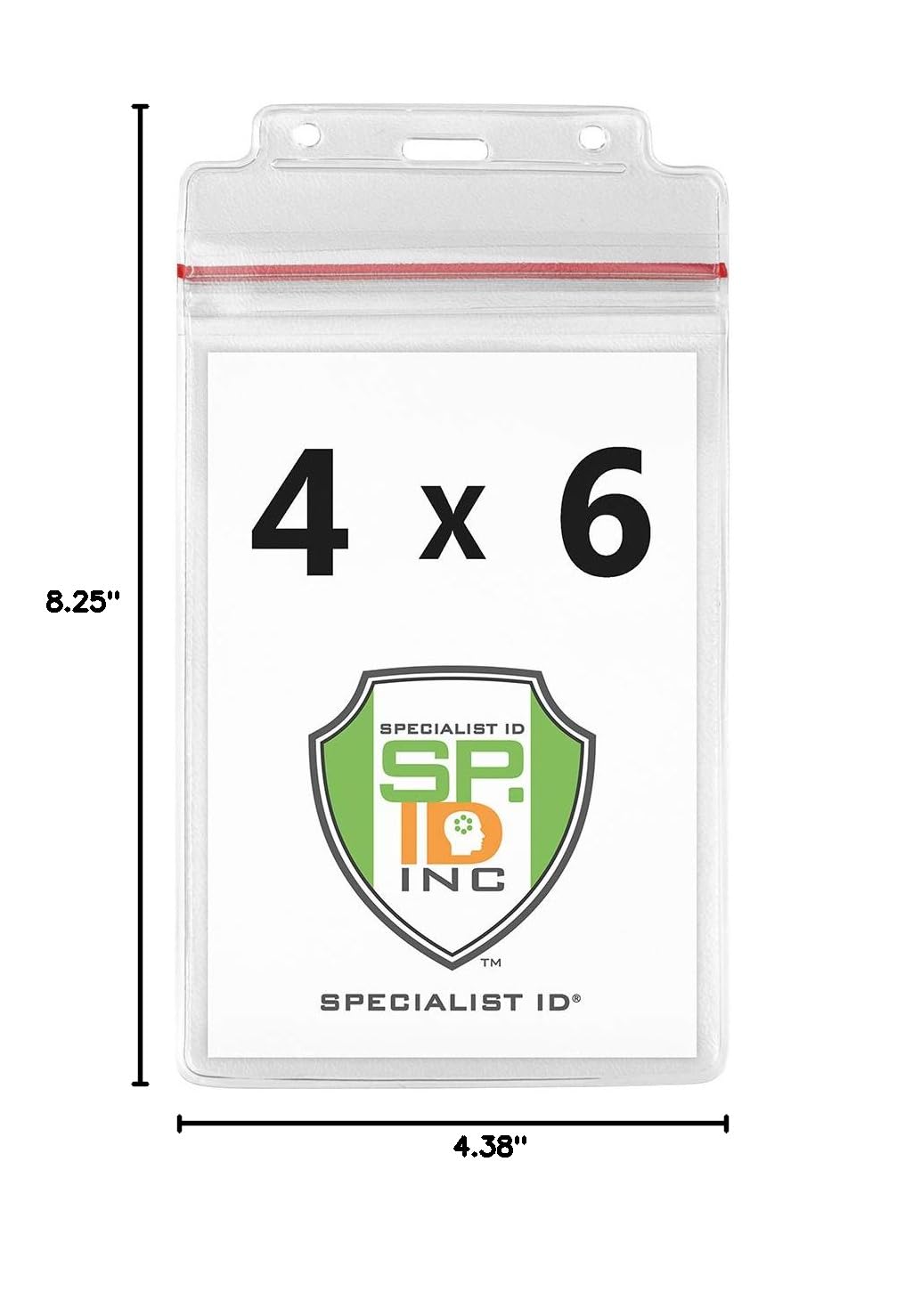 100 Pack - Extra Large Waterproof ID Badge Holder 4x6 Inch - Heavy Duty Resealable Zip Top Passport & Immunization Card Protector - Ideal for Travel, Cruises, Events & Medical Records Organization