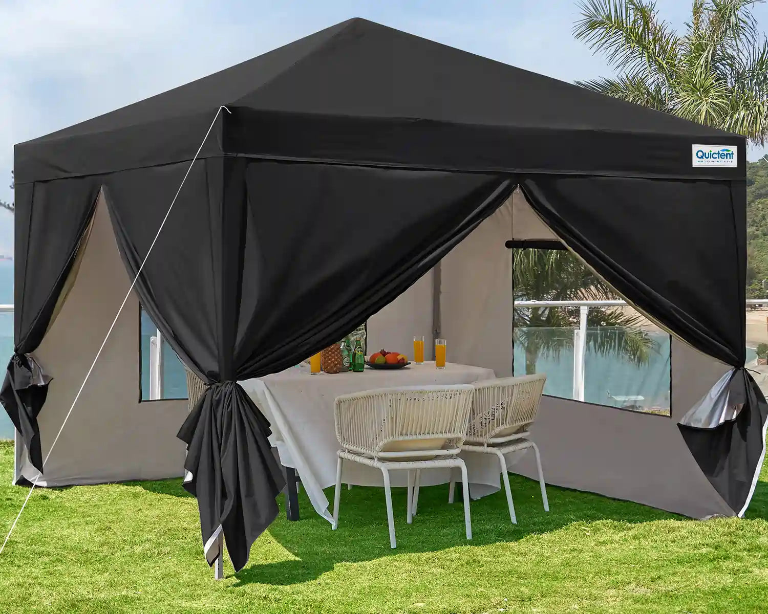 10' x 10' Pop Up Privacy Canopy Tent with Side Walls - Perfect for Outdoor Events, Beach Parties, and Backyard Gatherings