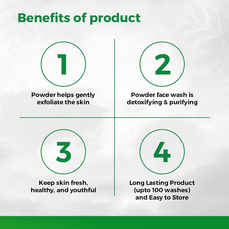 Pure Dust Herbal Powder Face Wash (50g) - Natural Cleanser for Men & Women | TSA Approved Travel Size | Deep Cleansing for Acne, Oily & Sensitive Skin | Perfect for Daily Skincare Routine & Travel