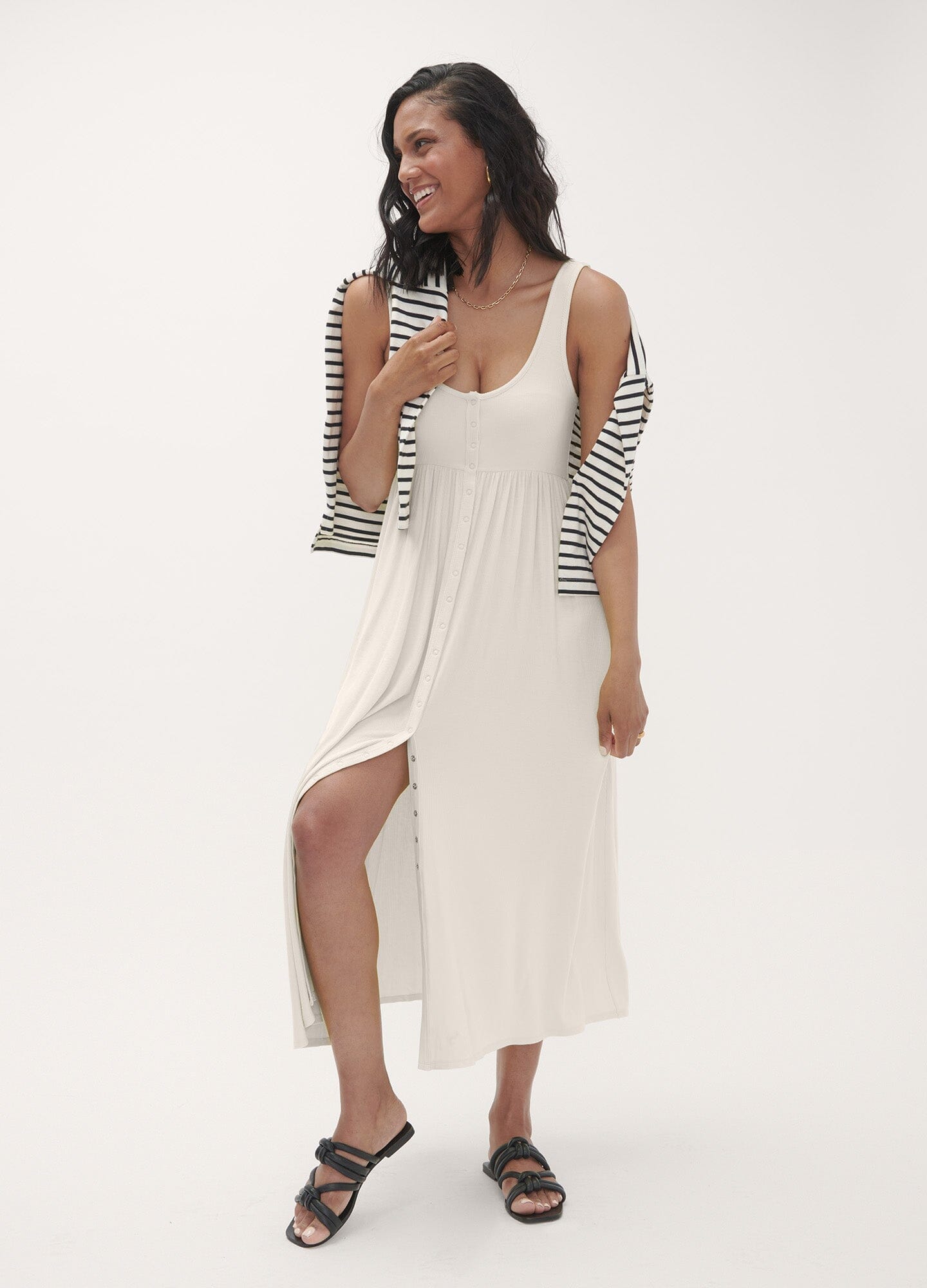Ultra Soft Ribbed Nursing Tank Dress for Maternity & Breastfeeding - Comfortable & Stylish for Everyday Wear, Lounging & Nursing at Home