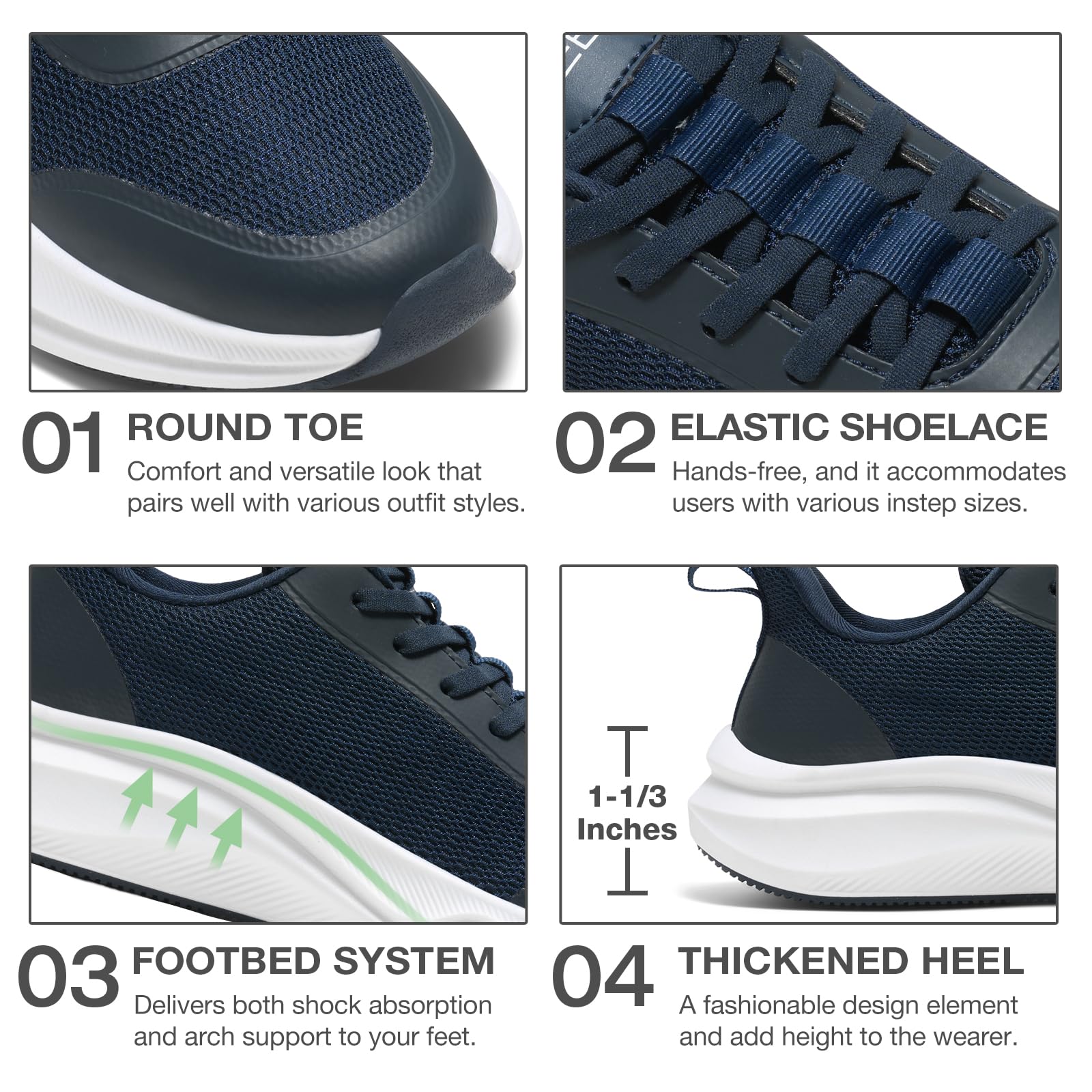 Women's Slip-On Walking Sneakers - Non-Slip Platform Running Shoes for Gym, Tennis & Casual Wear - Breathable & Comfortable for Daily Use, Workouts & Outdoor Activities