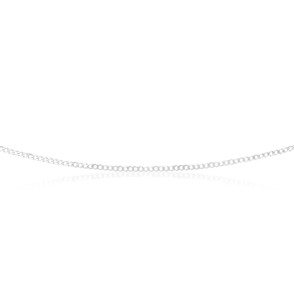 9ct White Gold 50 Gauge Tight Curb 46cm Chain for Men - Durable & Stylish Jewelry for Everyday Wear, Gifts & Special Occasions