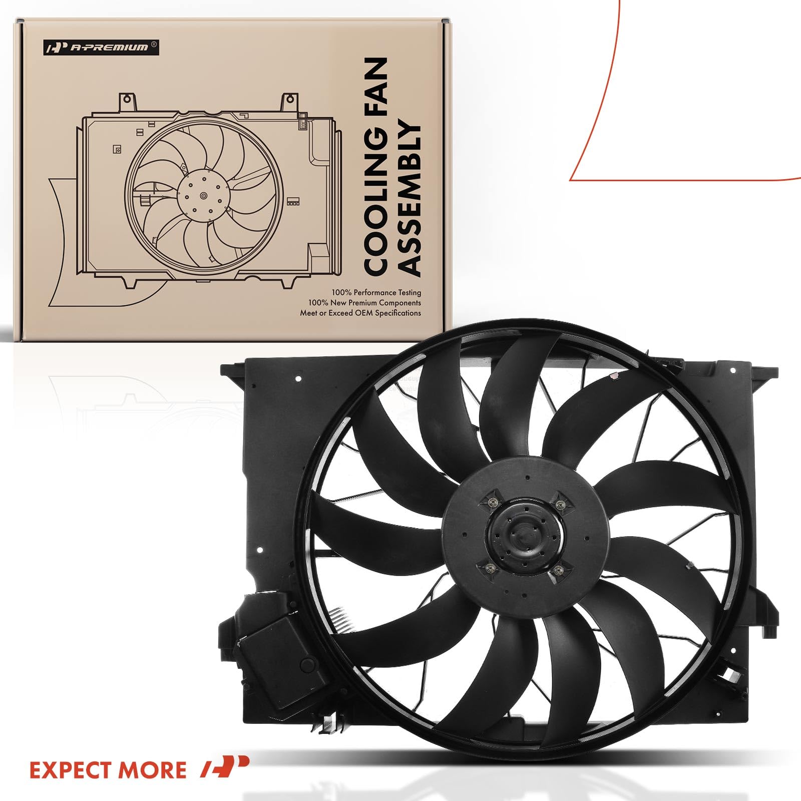 Premium Engine Radiator Cooling Fan Assembly Compatible with Mercedes-Benz E320 E63 AMG S350 S550 S600 S63 AMG S65 AMG CLS63 AMG CL550 CL600 CL63 AMG CL65 AMG - High Performance Cooling Solution for Hot Weather & Heavy Traffic Driving