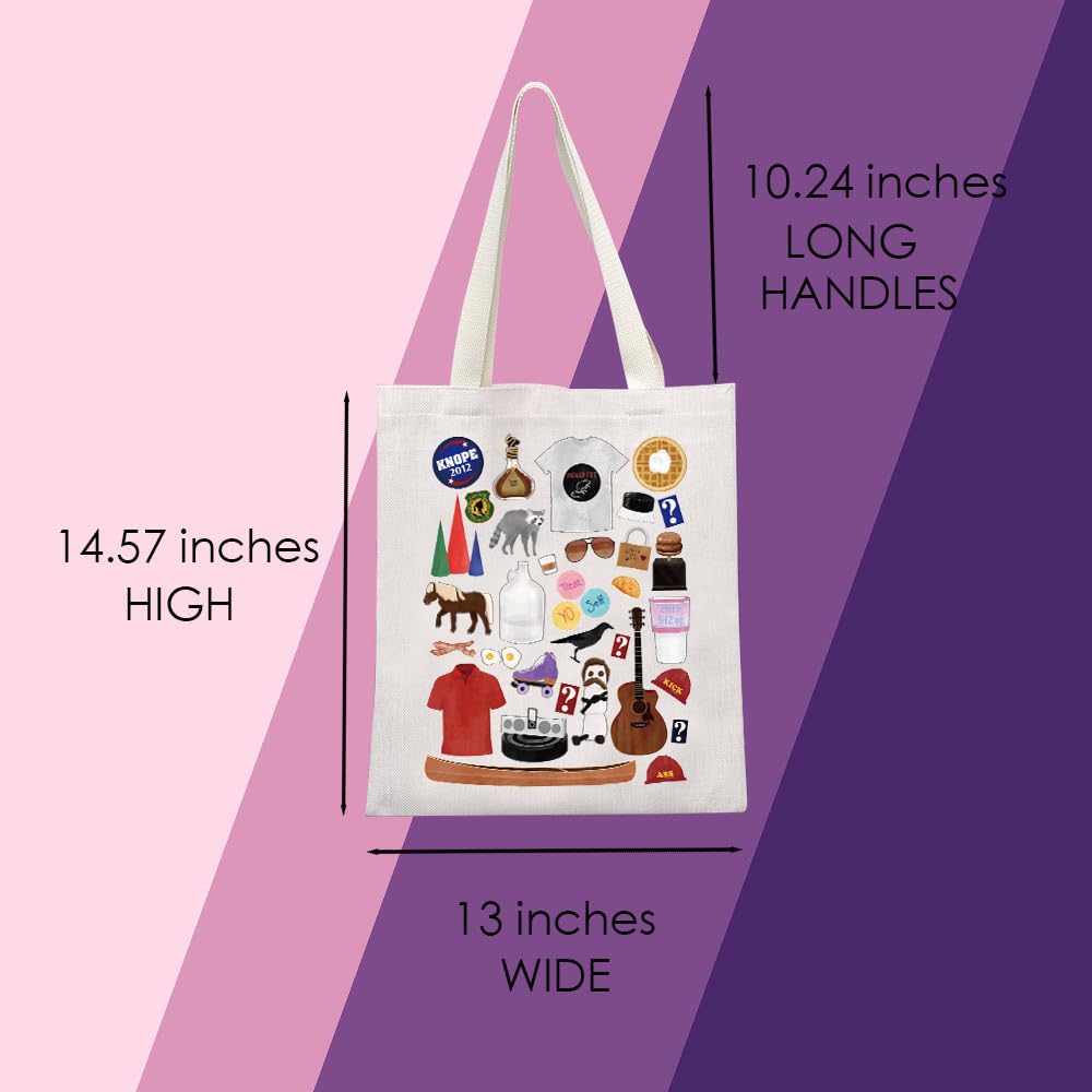 Parks and Recreation TV Show Inspired Tote Bag - Official Merchandise Gift for Parks & Rec Fans - Perfect for Grocery Shopping, Beach Trips & Work Commutes