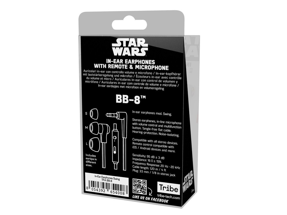 BB-8 Themed Wireless Earbuds with Built-in Mic - Star Wars Inspired Bluetooth Headphones for Running, Gaming & Workouts