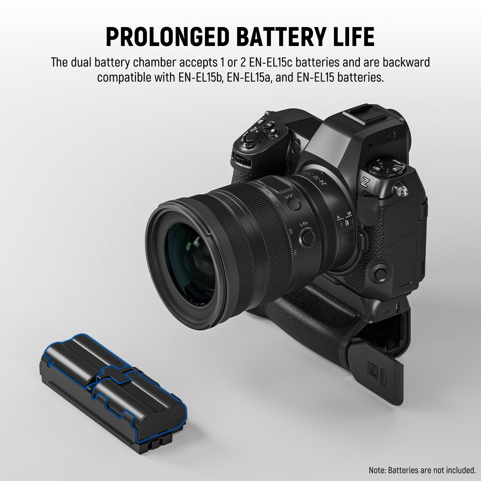 NEEWER MB N12RC L Replacement Battery Grip for Nikon Z8 - Dual Battery Power for Extended Shooting - Perfect for Wedding, Travel & Wildlife Photography