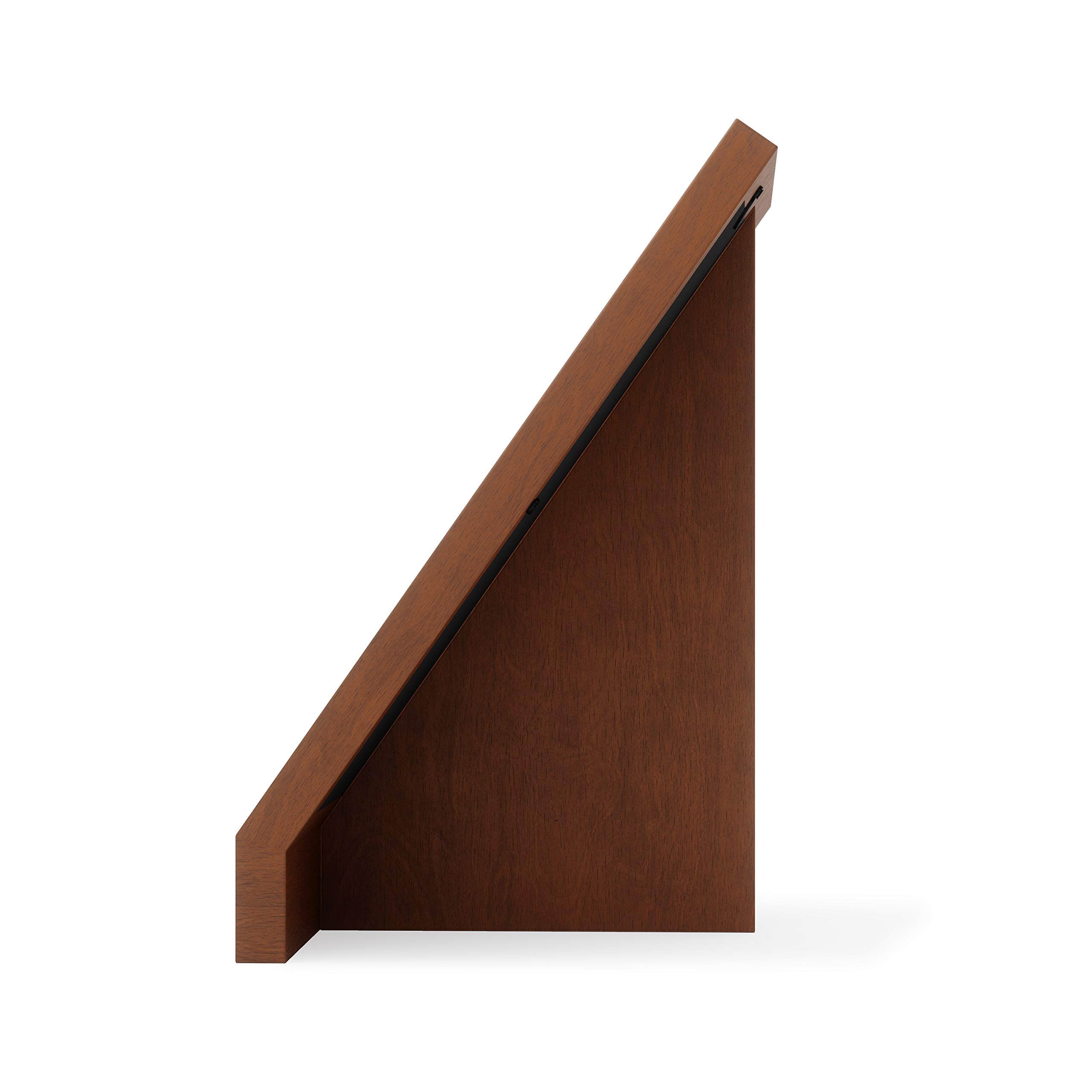 Umbra Podium Picture Frame 5x7 Inches - Modern Walnut Wood Photo Display for Home & Office Decor - Perfect for Desks, Shelves, and Gift Giving