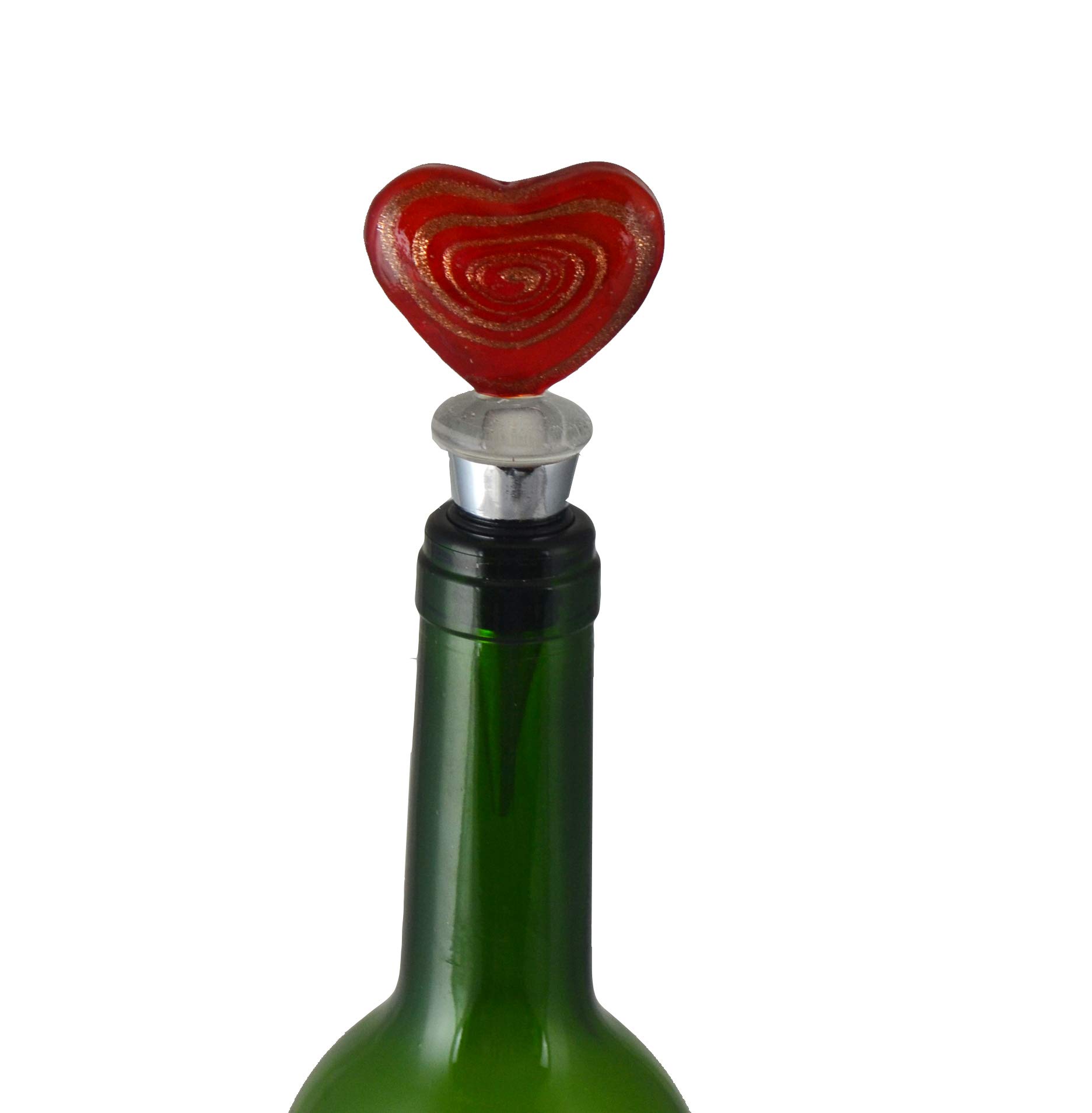 Elegant Metal Heart Wine Bottle Stopper with Gift Bag Set - Perfect for Weddings, Anniversaries & Romantic Gifts - Keeps Wine Fresh in Style