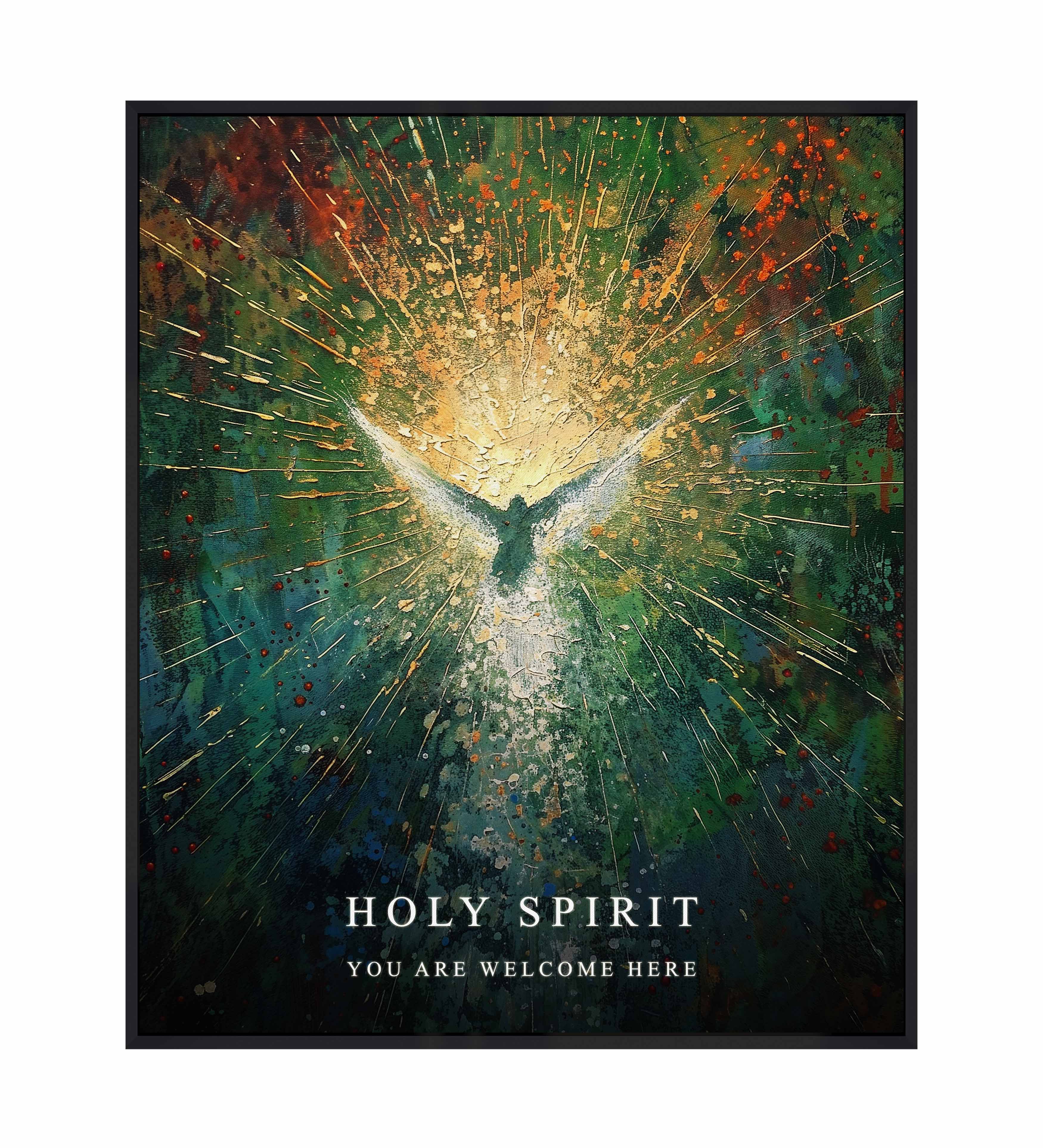 Holy Spirit Gallery Wrapped Canvas - Religious Wall Art Decor for Home, Church & Office - Inspirational Christian Canvas Painting for Living Room, Bedroom & Worship Spaces