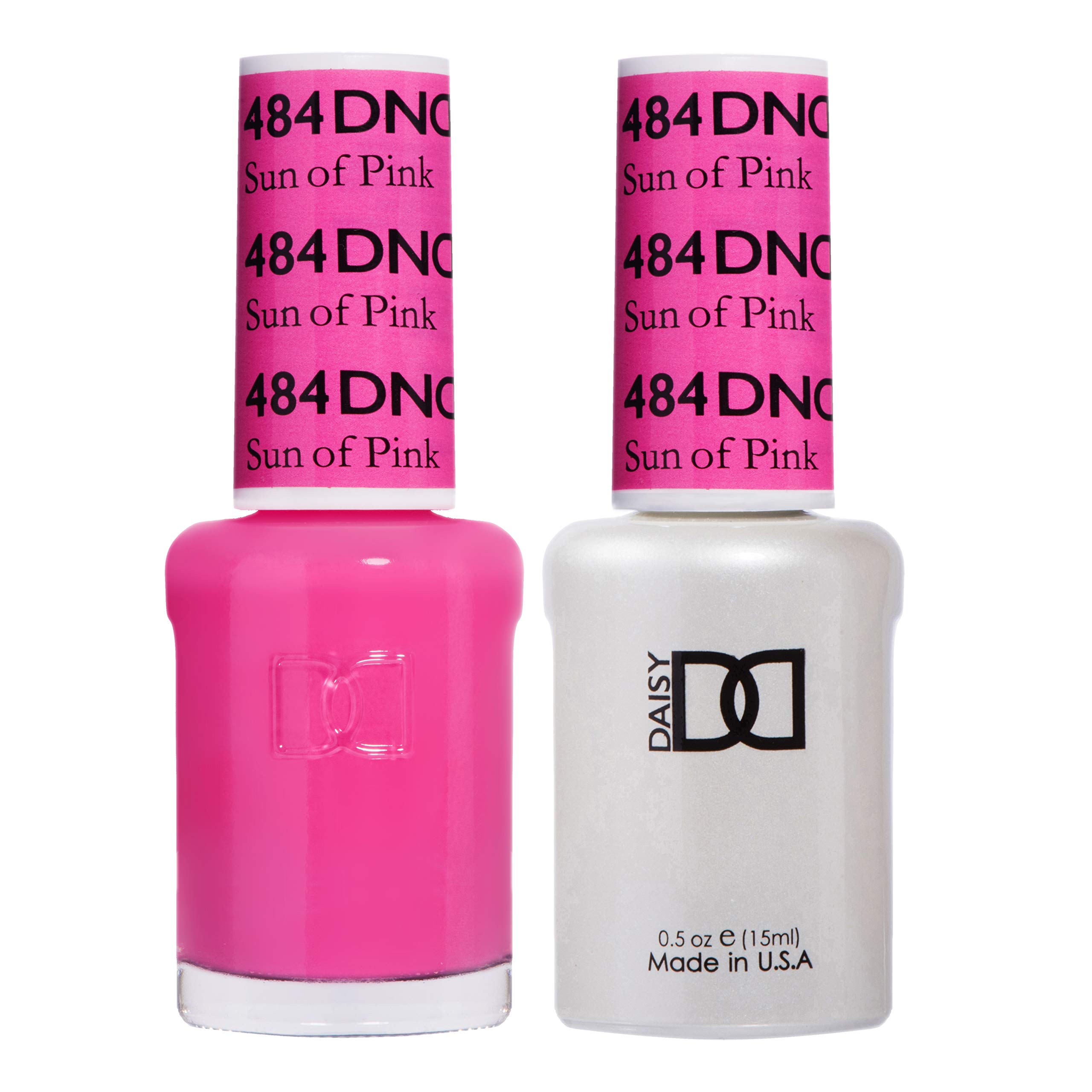 DND Gel Daisy Duo Set - 484 Son of Pink (Gel Polish & Matching Nail Lacquer) 15ml Bottles - Perfect for Salon & Home Manicures, Nail Art Designs