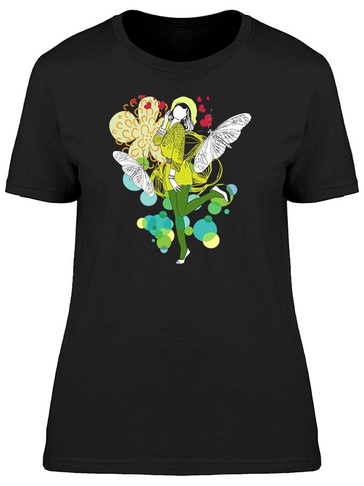 Butterfly Print Yellow T-Shirt for Women - Casual Summer Tee for Outfits, Streetwear & Everyday Fashion