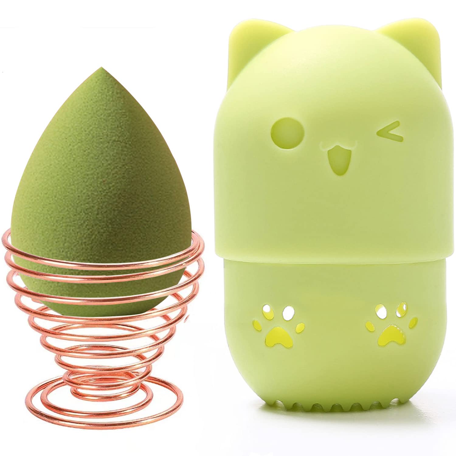 Premium Makeup Sponge Holder & Travel Case - Beauty Blender Drying Stand for Cosmetic Sponges, Powder Puffs & Beauty Eggs | Portable Organizer for Makeup Tools | Perfect for Travel, Home Vanity & Professional Makeup Kits (Green)